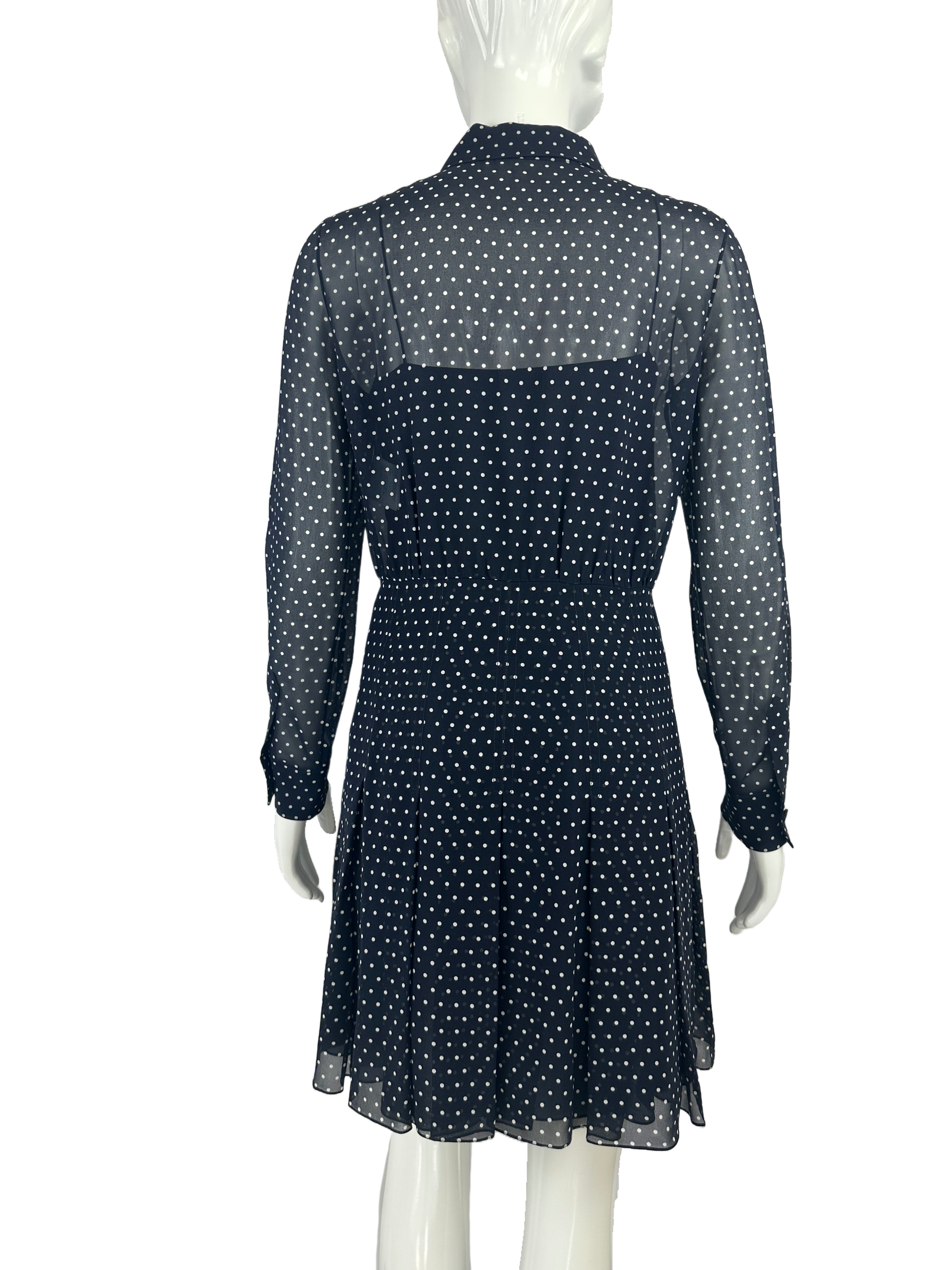 Dior black and white silk polka dot dress - size 36