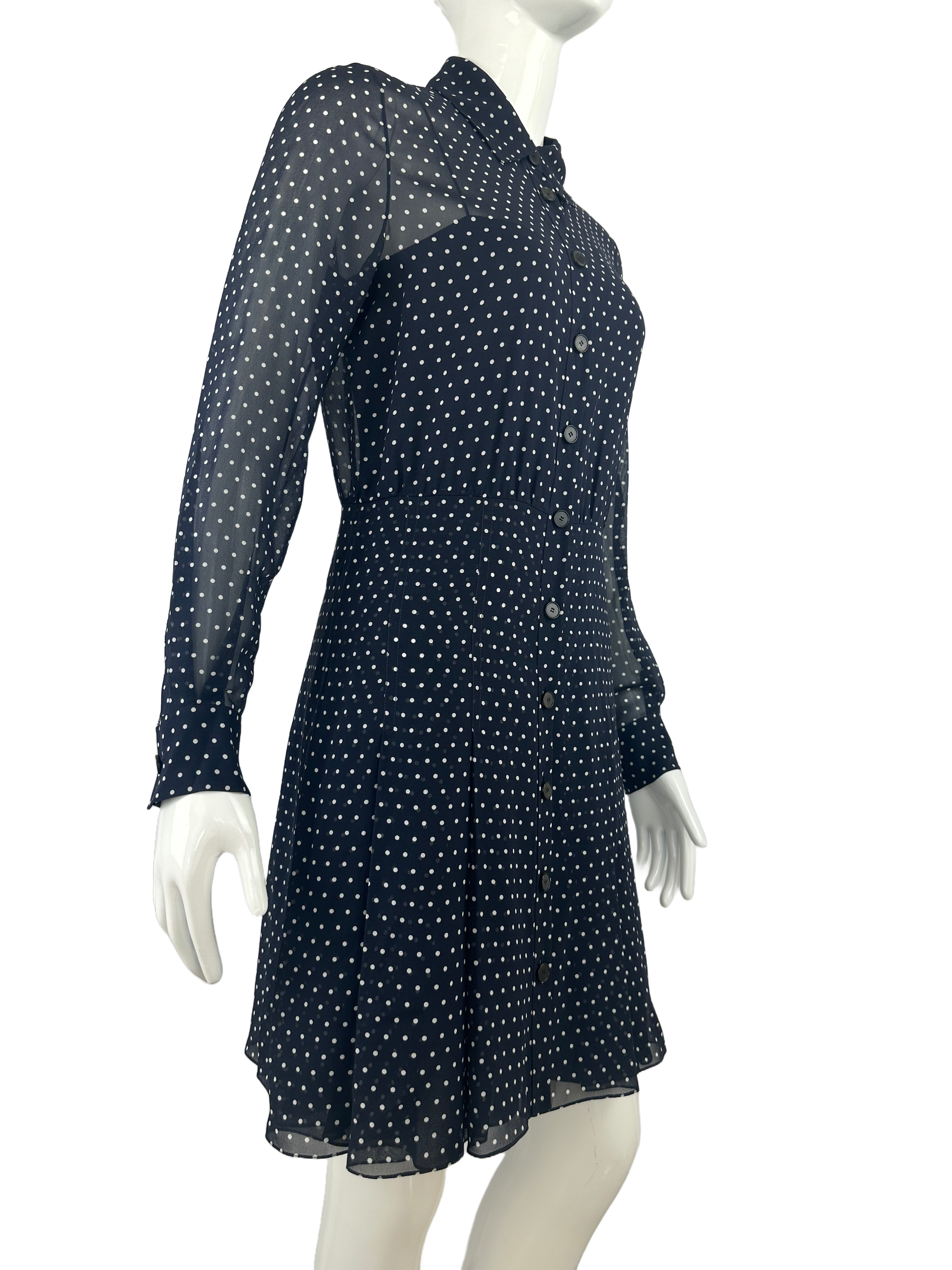 Dior black and white silk polka dot dress - size 36