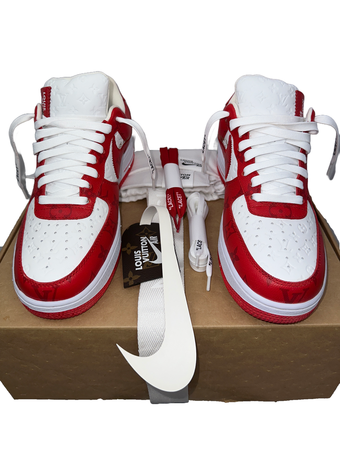 Louis Vuitton X Nike Air Force 1 Comet Red - size 7.5US Louis Vuitton X Nike Air Force 1 Comet Red - size 7.5US