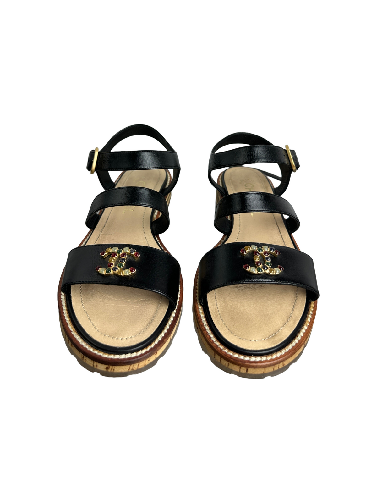 Chanel black sandal - size 36.5