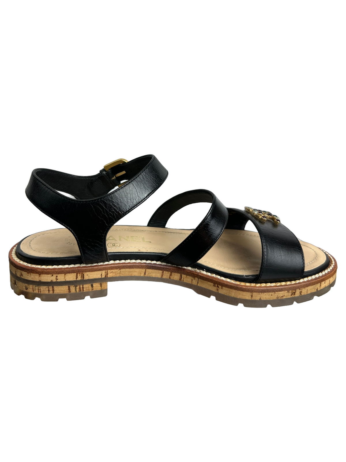 Chanel black sandal - size 36.5