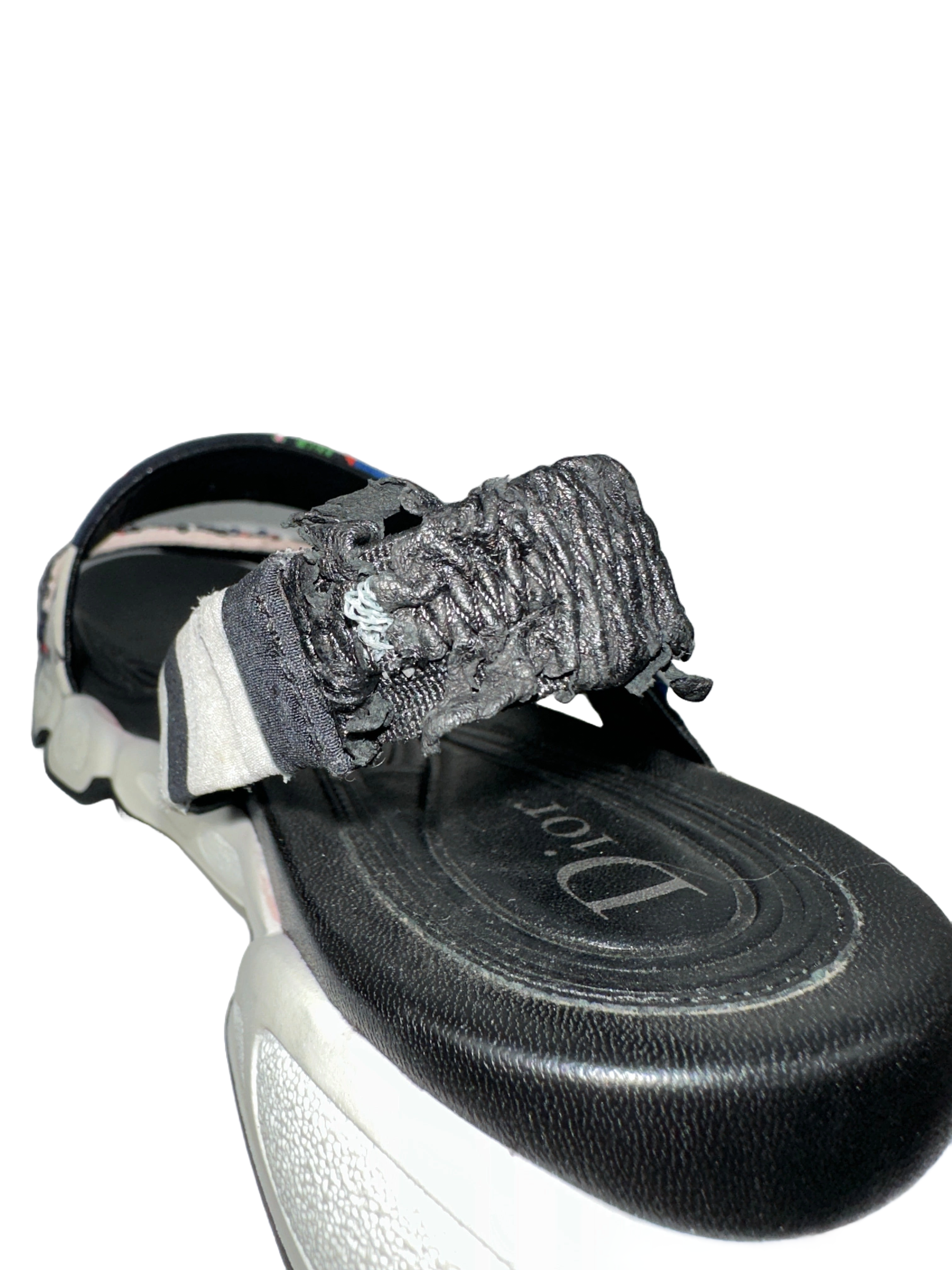 Dior multicolor print canvas and sequin trio fusion slingback - size 37