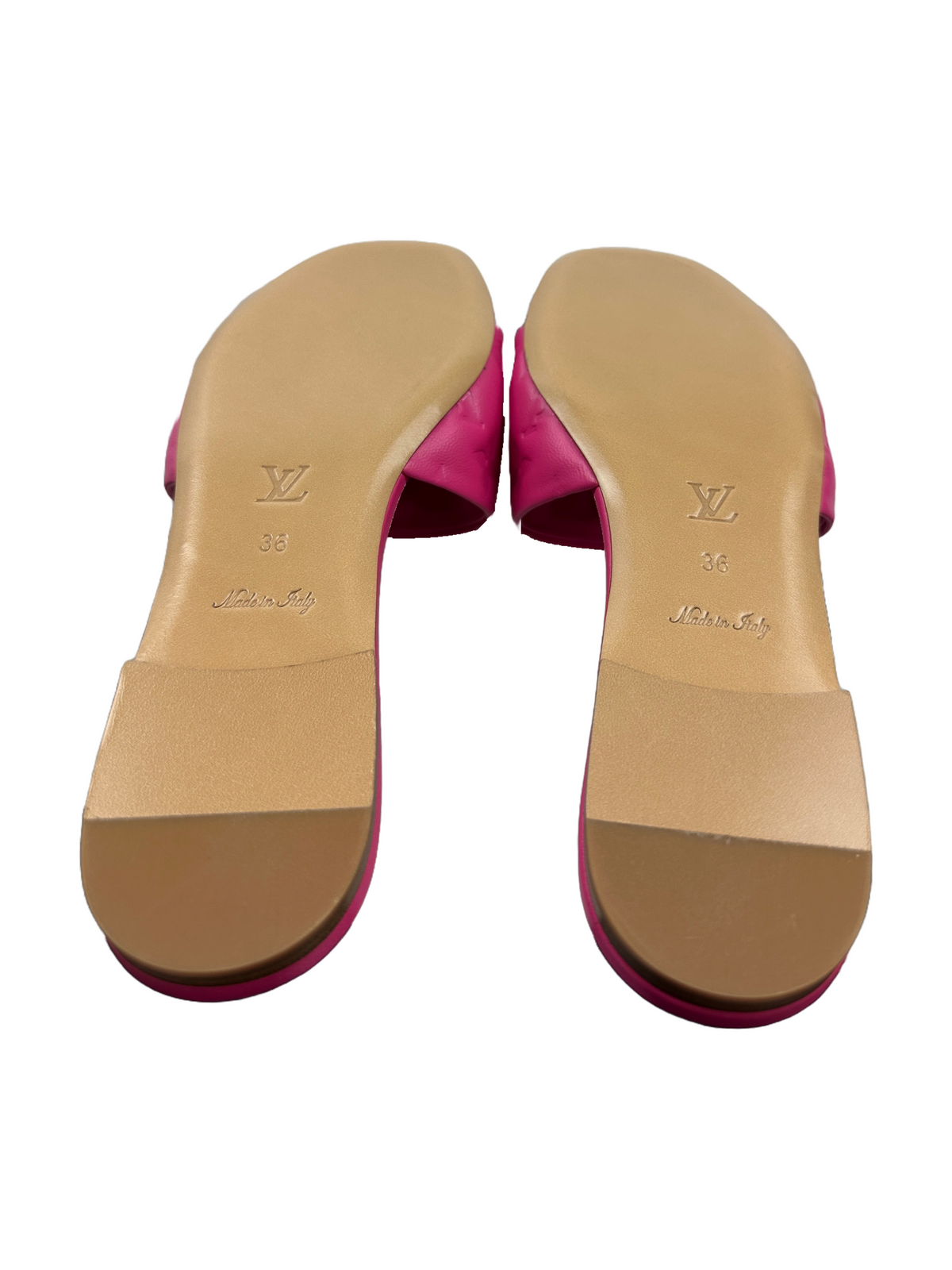 Louis Vuitton Revival flat mule pink monogram pattern - size 36