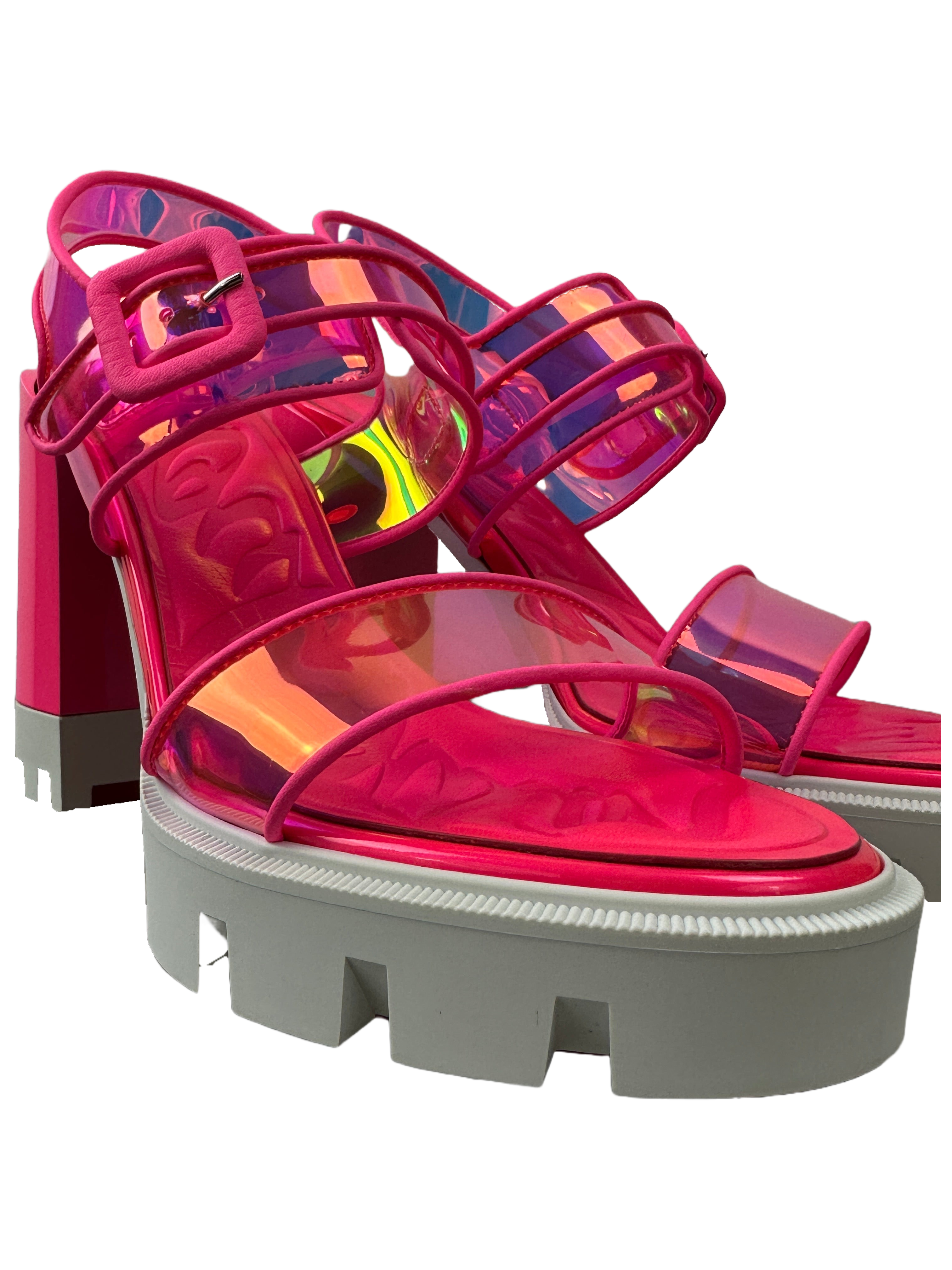 Louboutin duniss lug 100 F fluo slides - 36.5