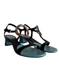 Dior O blue leather and python sandal - size 36