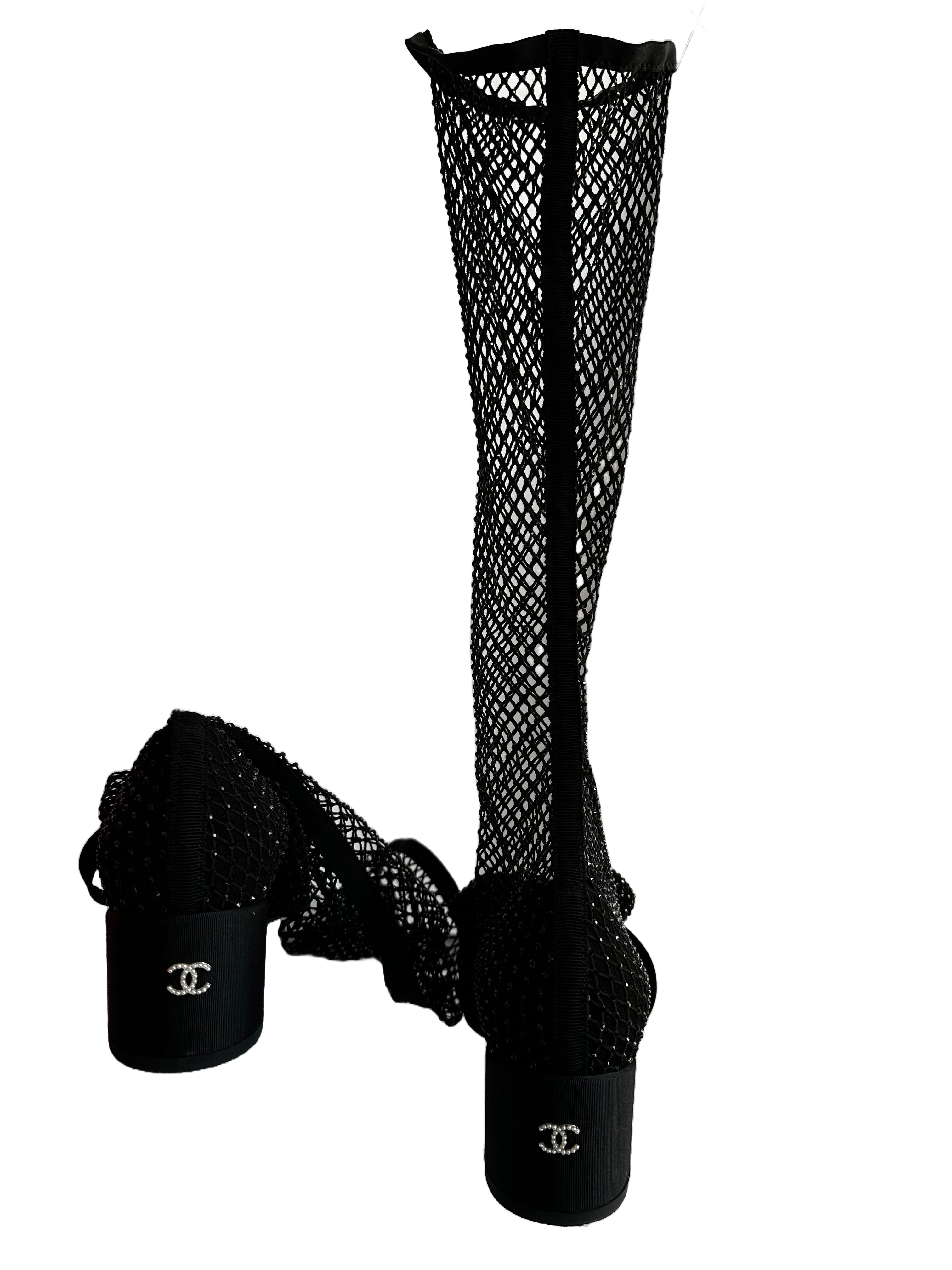 Chanel resille high boots shinny - size 36.5