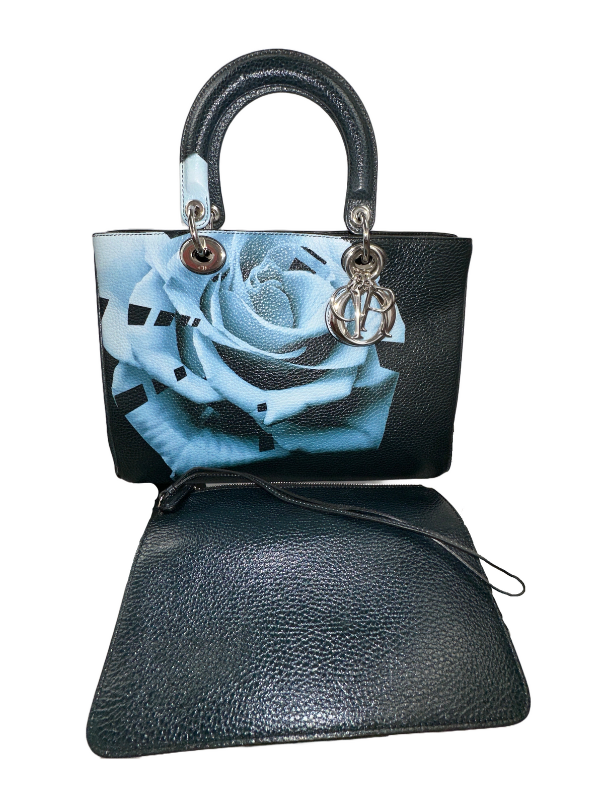 Dark blue Diorissimo bag with flower