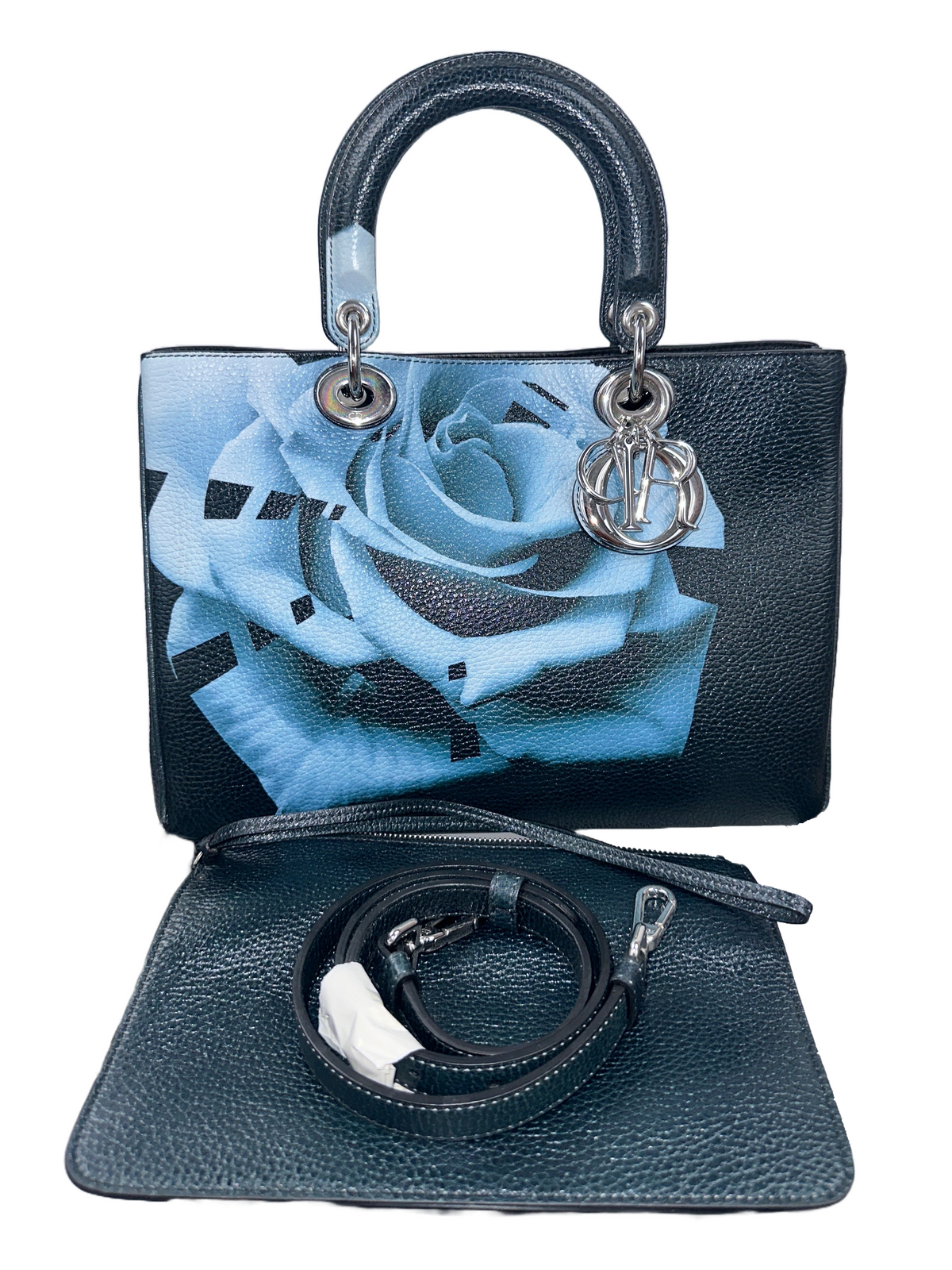 Dark blue Diorissimo bag with flower