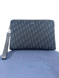 Dior Oblique Jacquard Triangle Case in Black