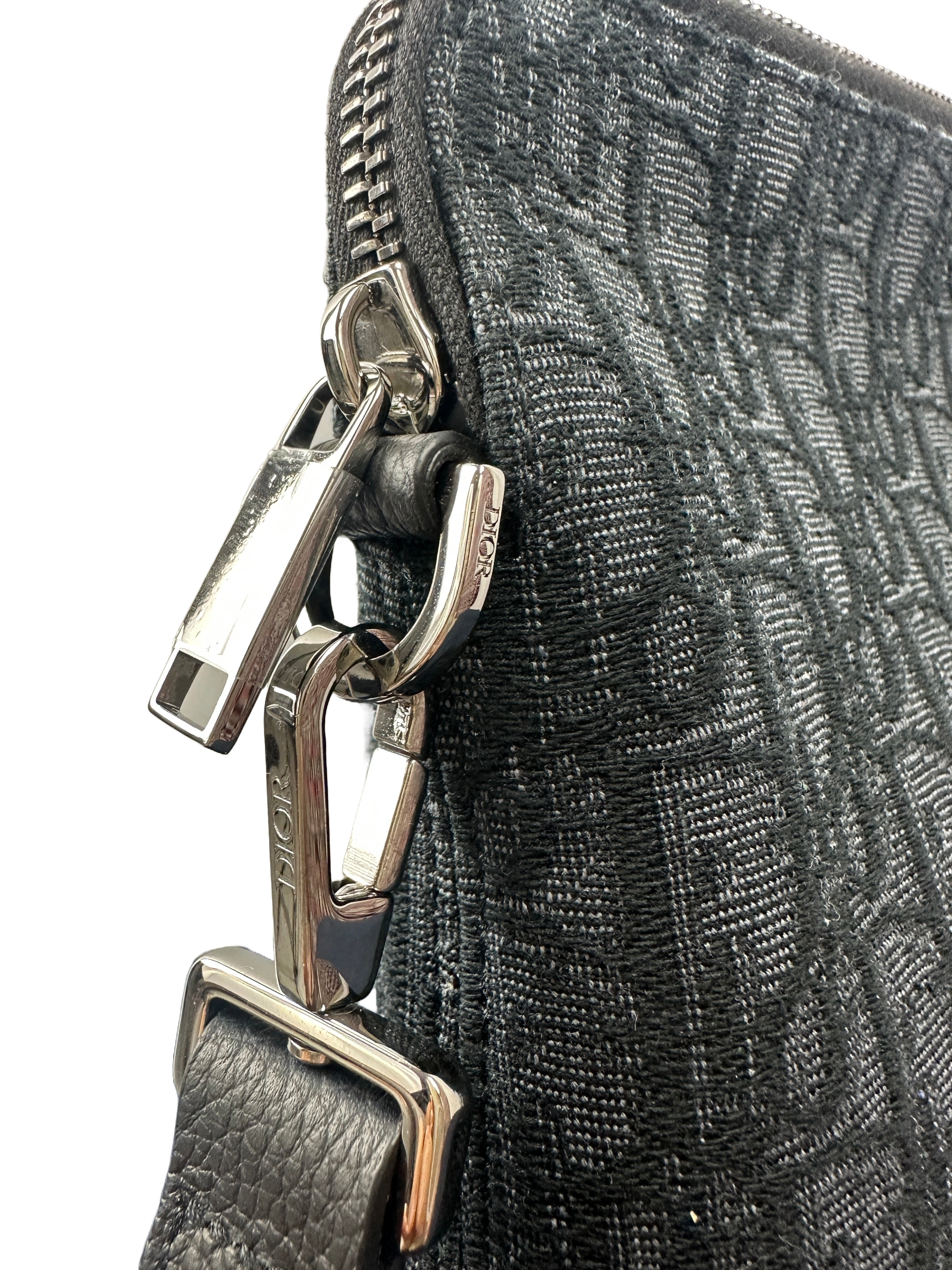 Dior Oblique Jacquard Triangle Case in Black