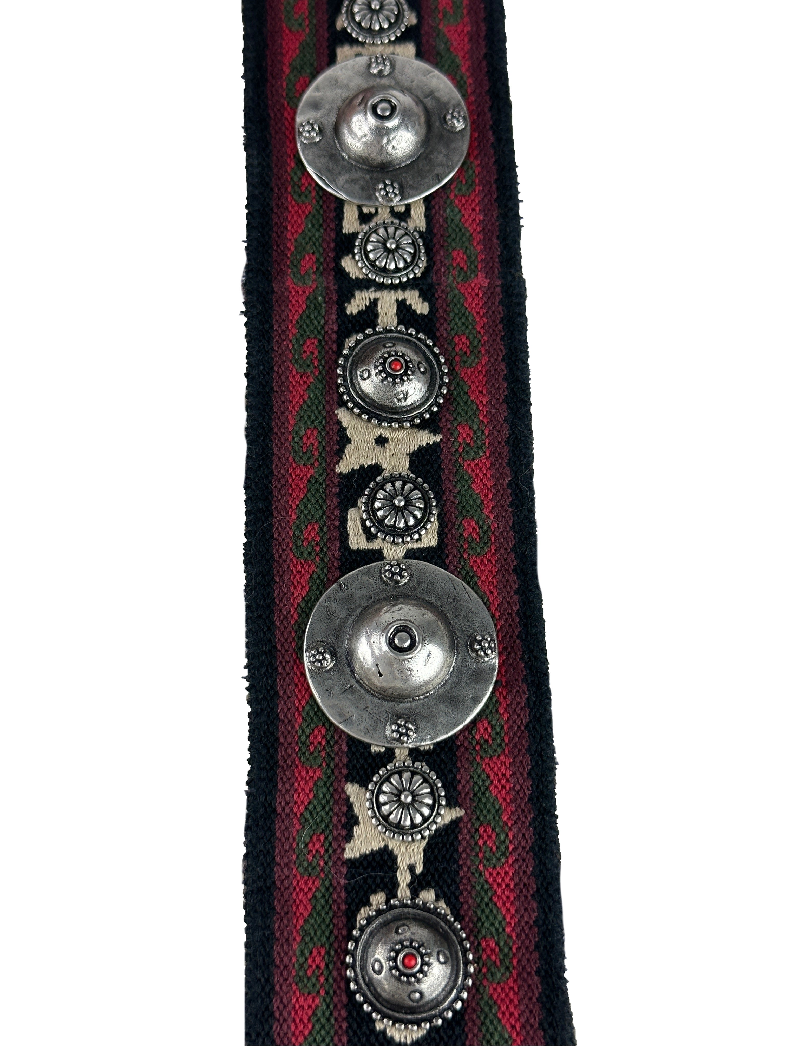 Dior shoulder strap embroidered leather/canvas/metal burgundy