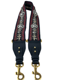 Dior shoulder strap embroidered leather/canvas/metal burgundy
