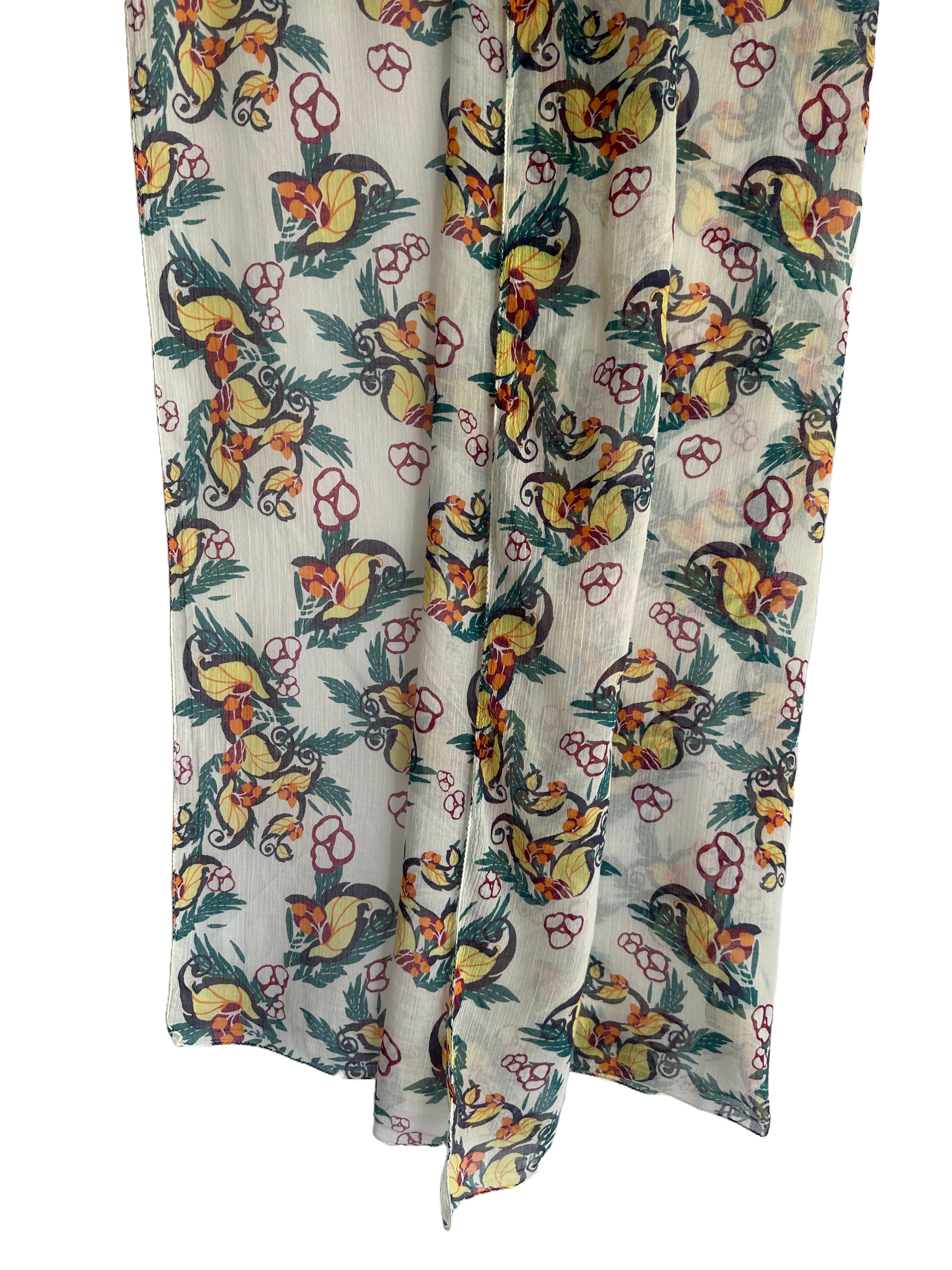 Comptoir des cotonniers scarf cream with yellow flowers