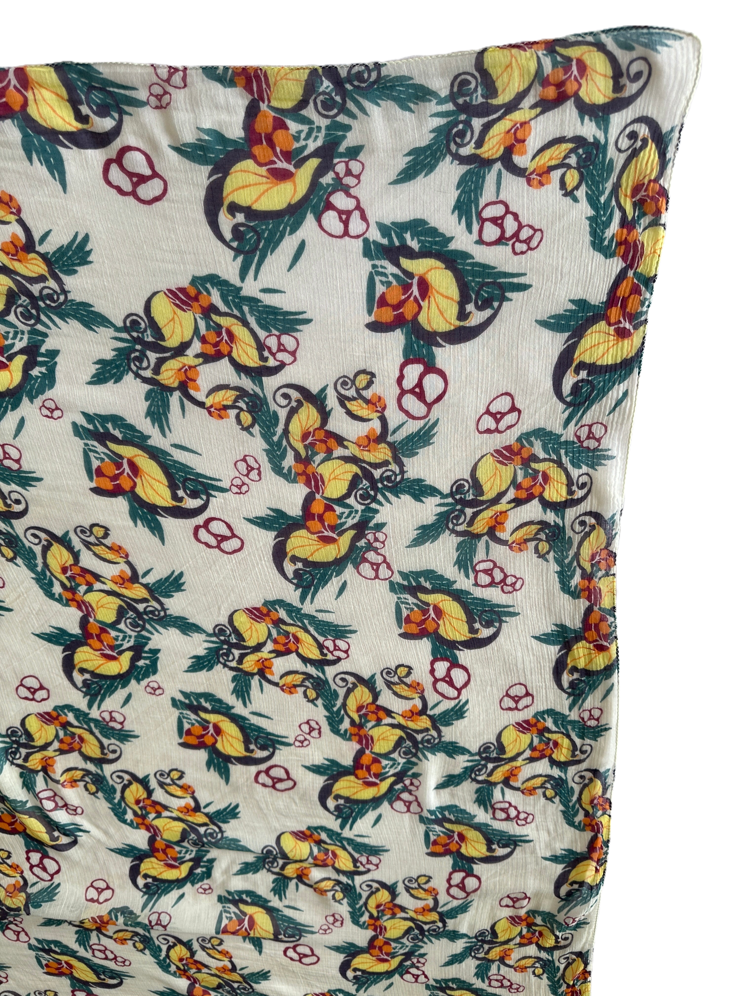 Comptoir des cotonniers scarf cream with yellow flowers