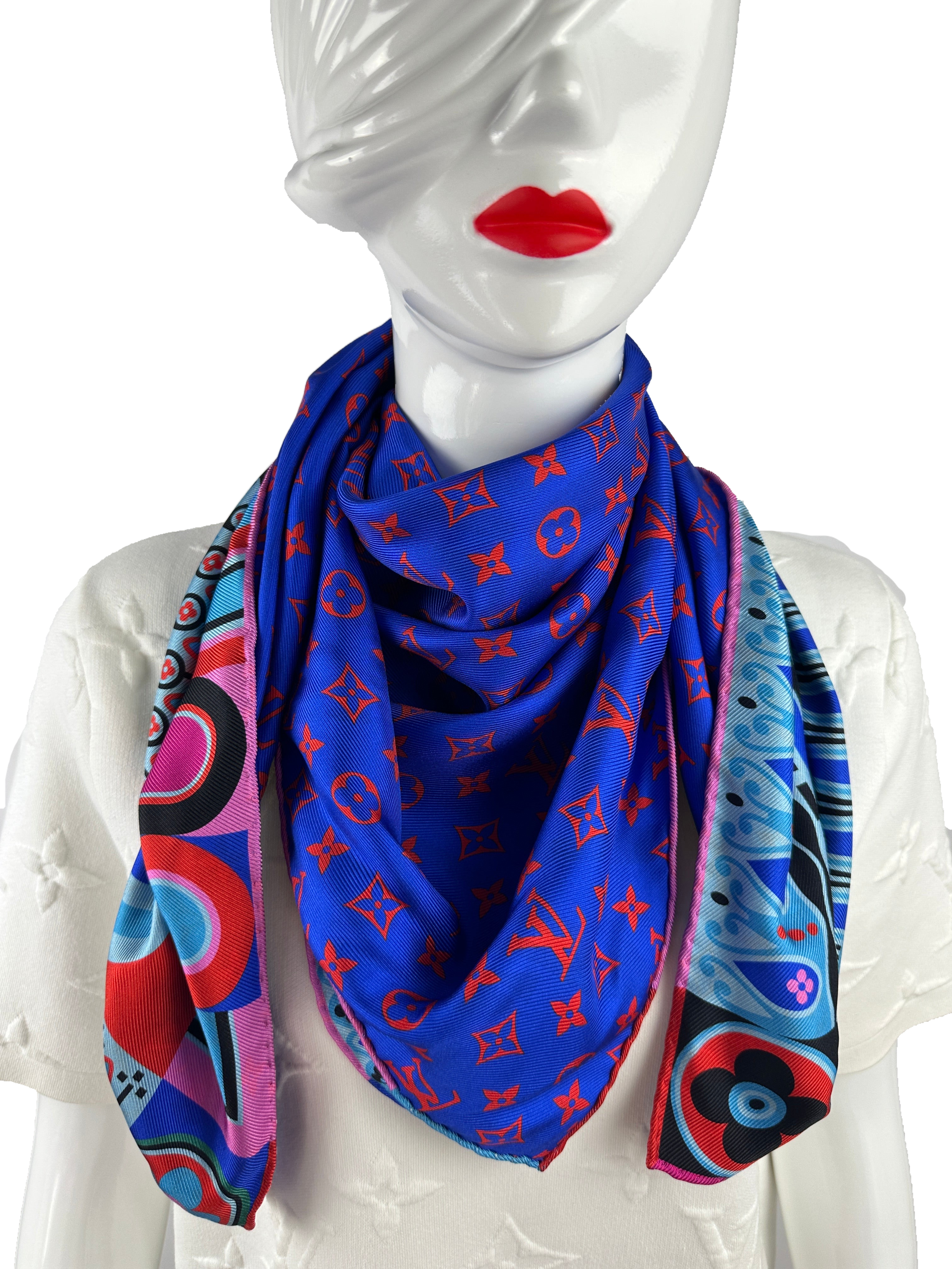 Louis Vuitton blue square (red monogram interior)