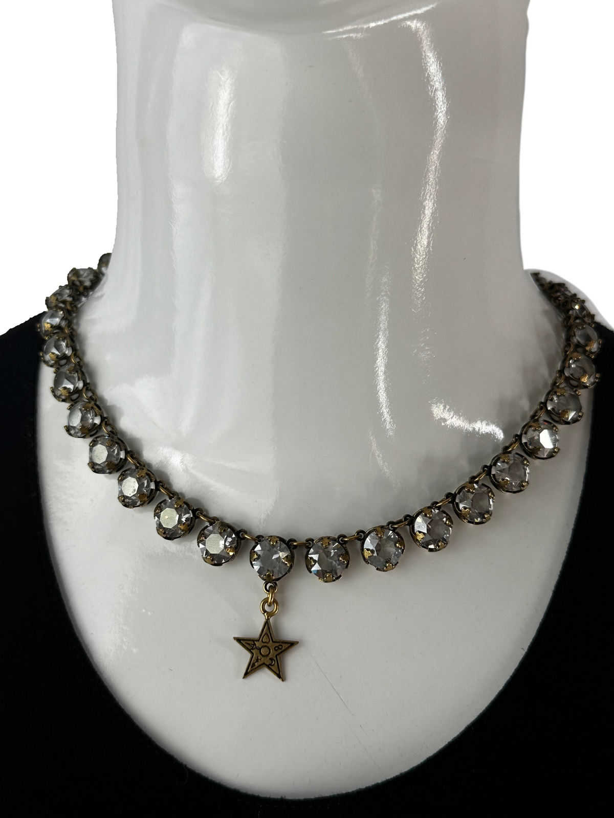 Dior crystal star and strass necklace