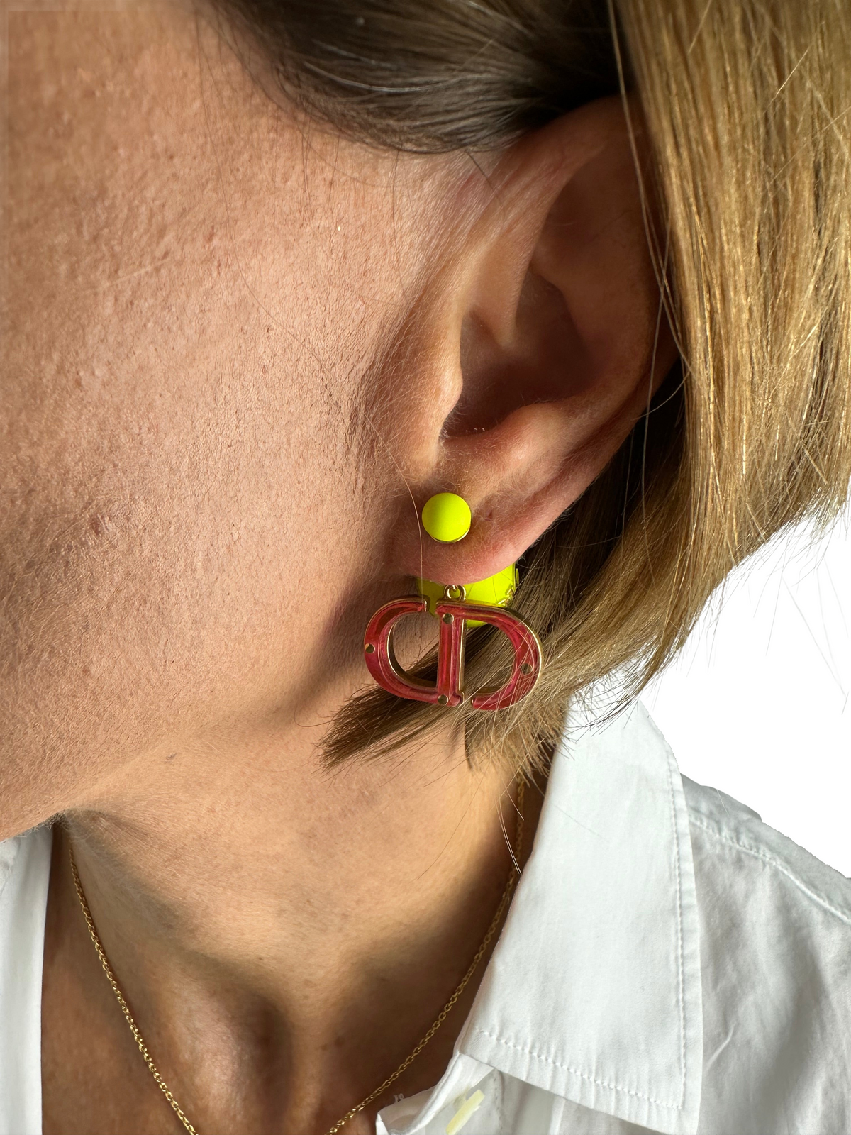 Dior neon tribal single earring