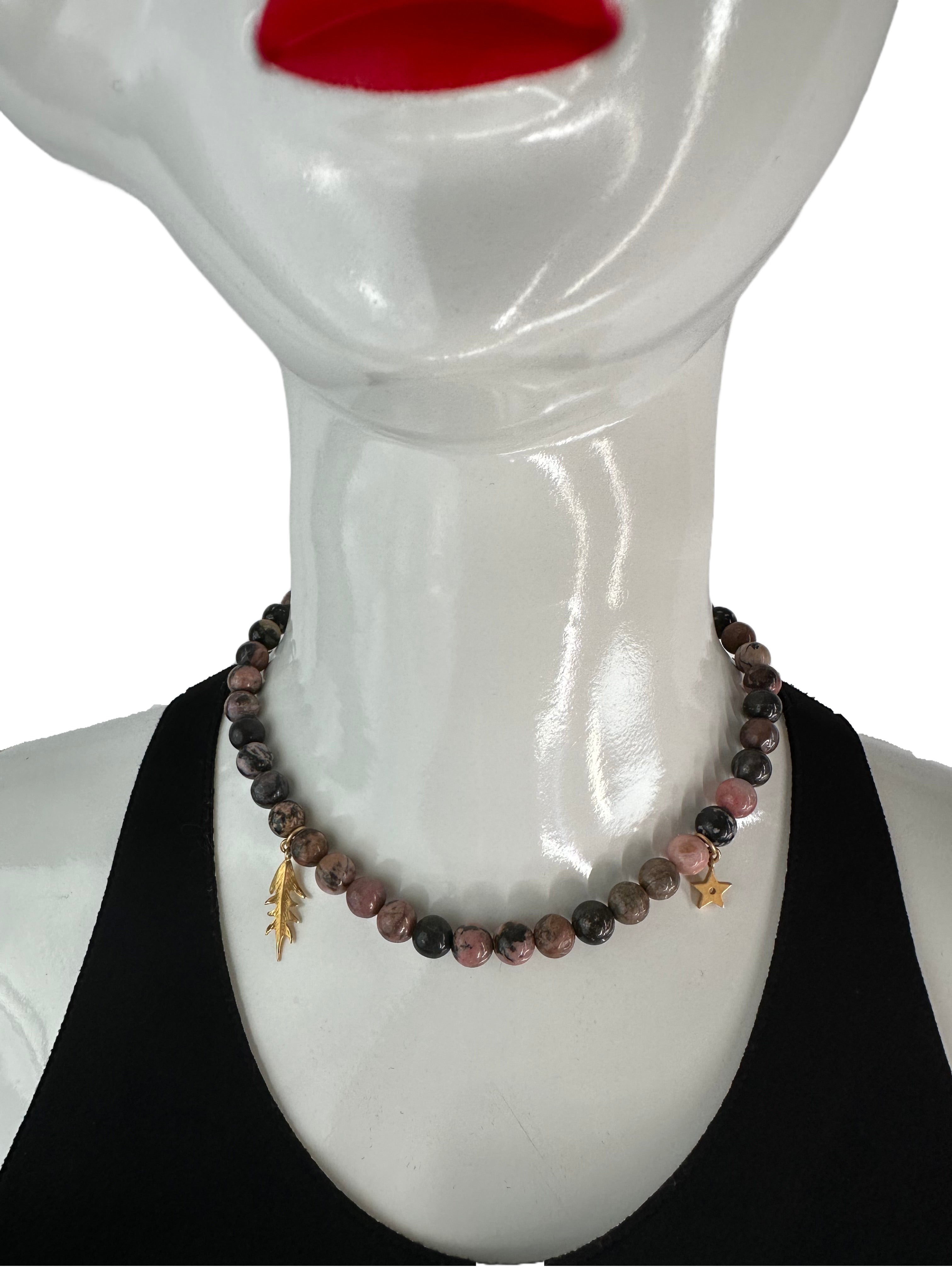 Dior garden pink jade choker necklace
