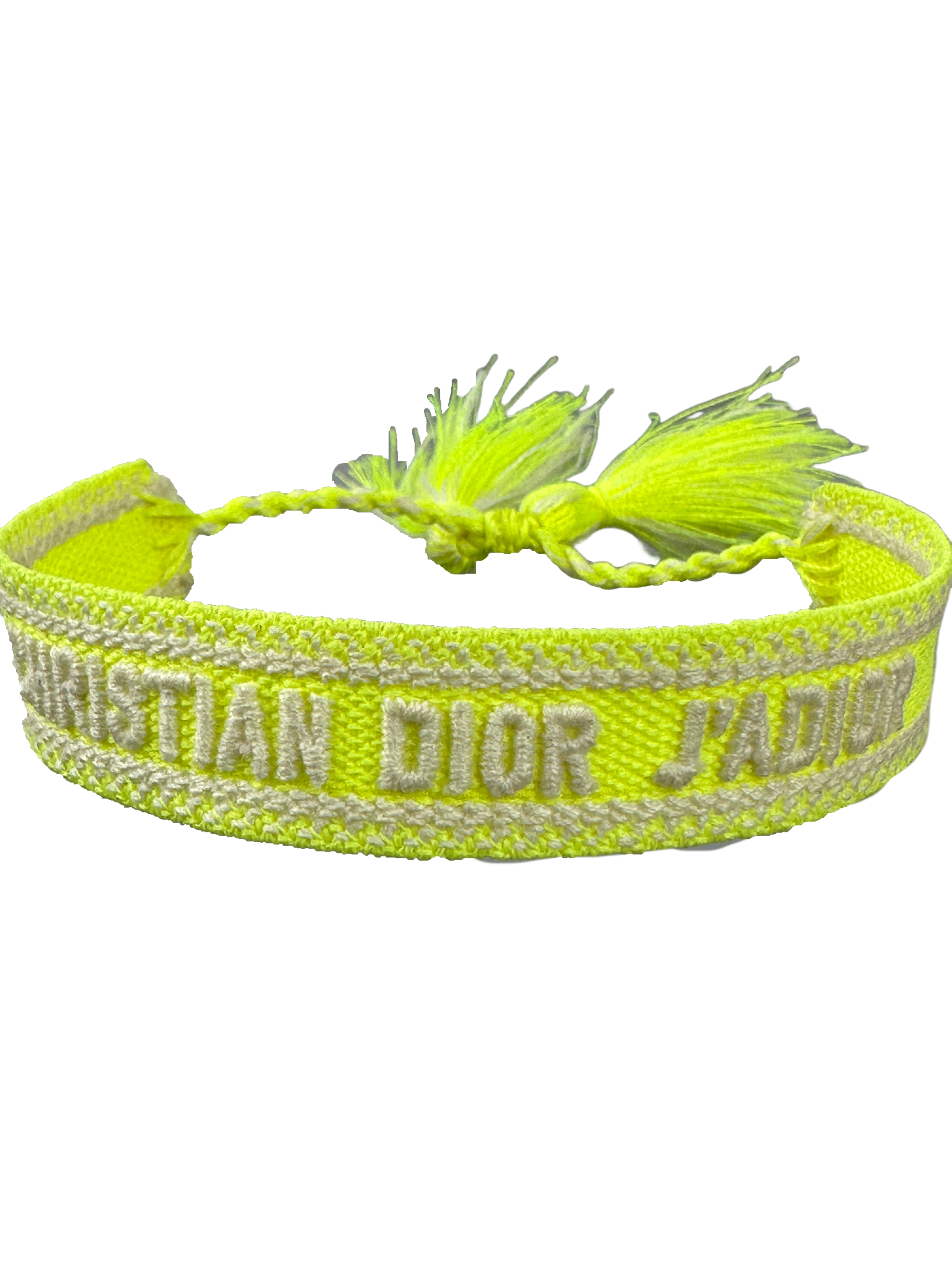 Bicolor J'adior cotton bracelet neon yellow/white