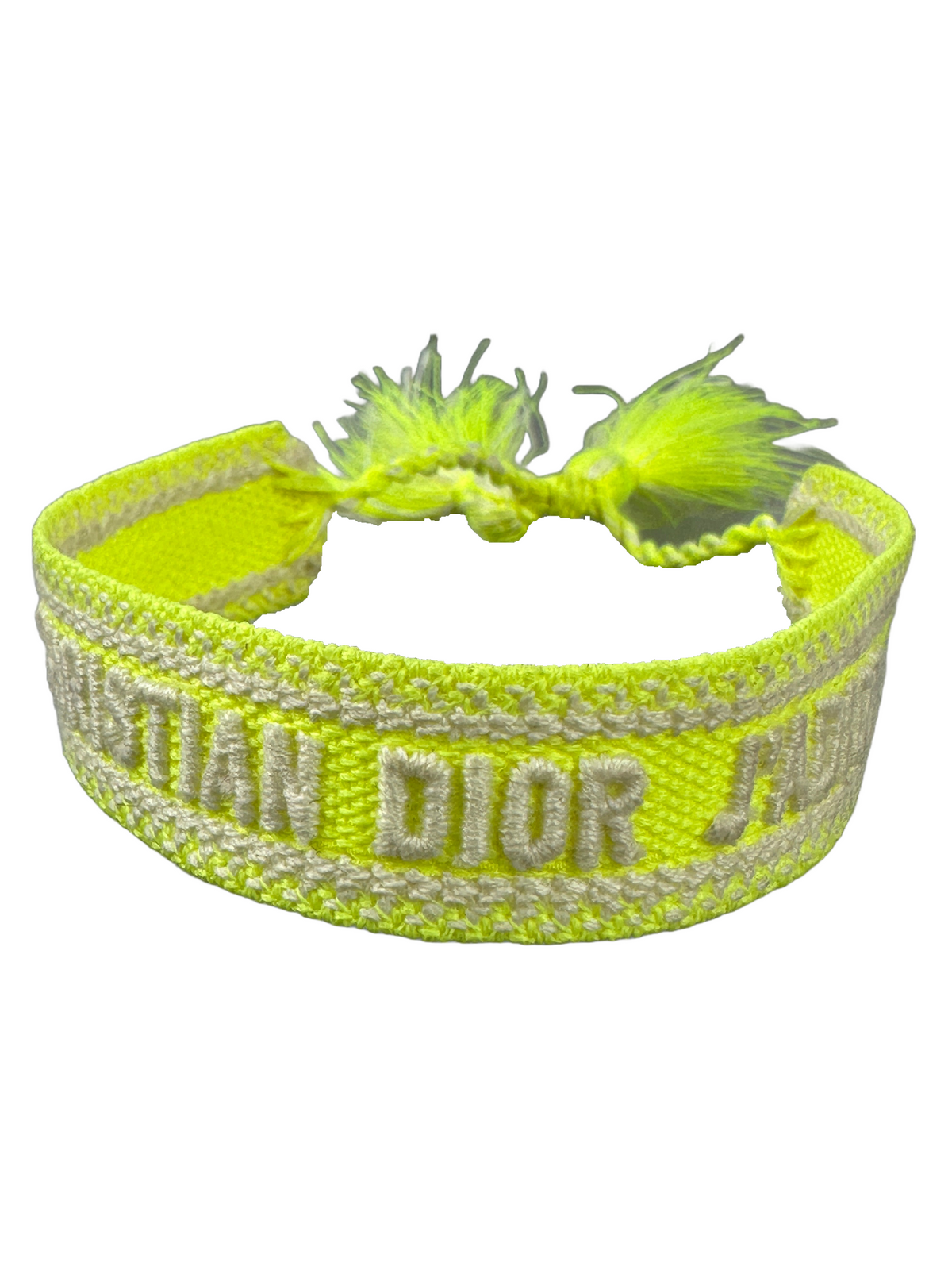 Bicolor J'adior cotton bracelet neon yellow/white