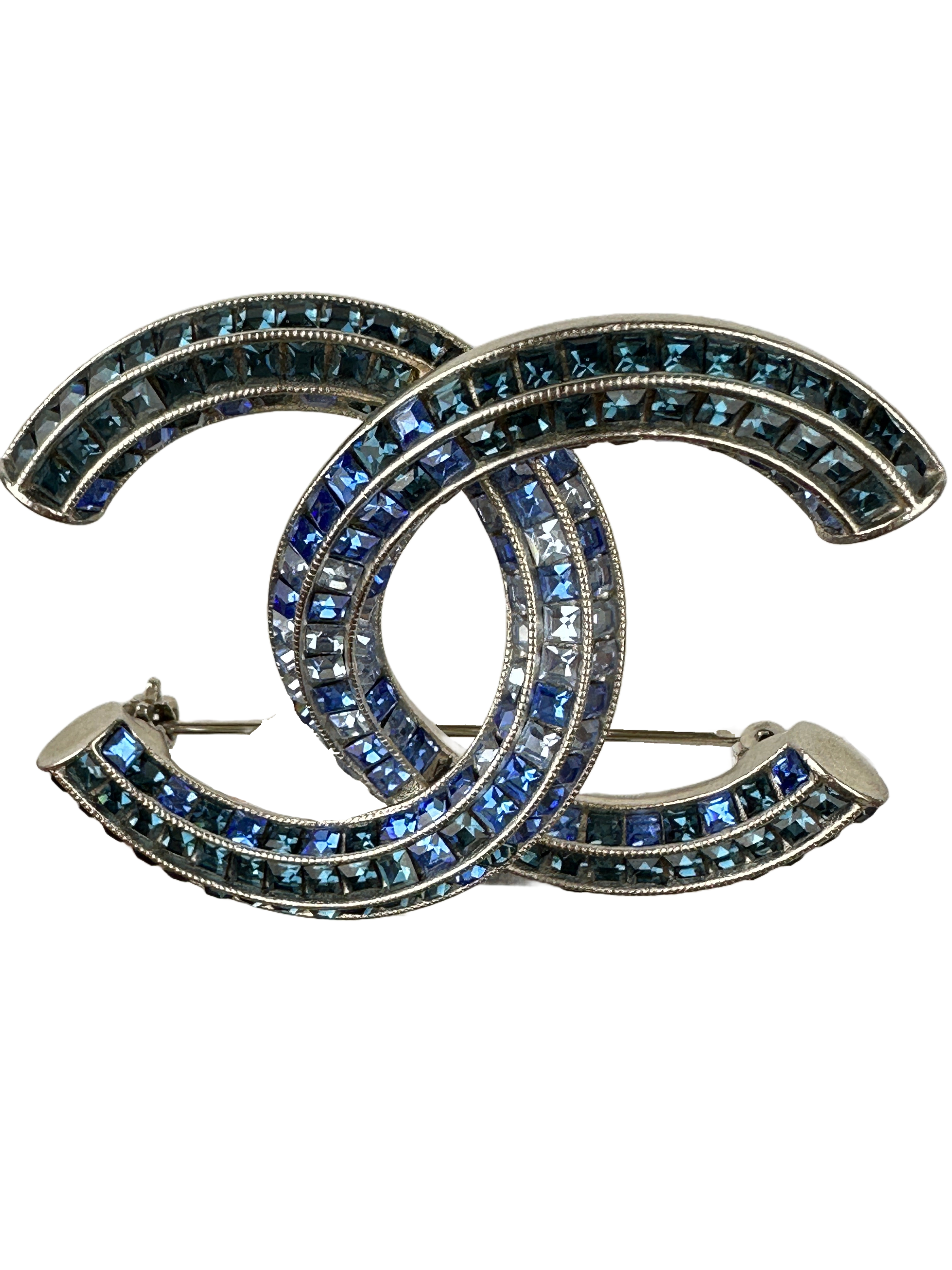 Chanel CC crystals blue tone
