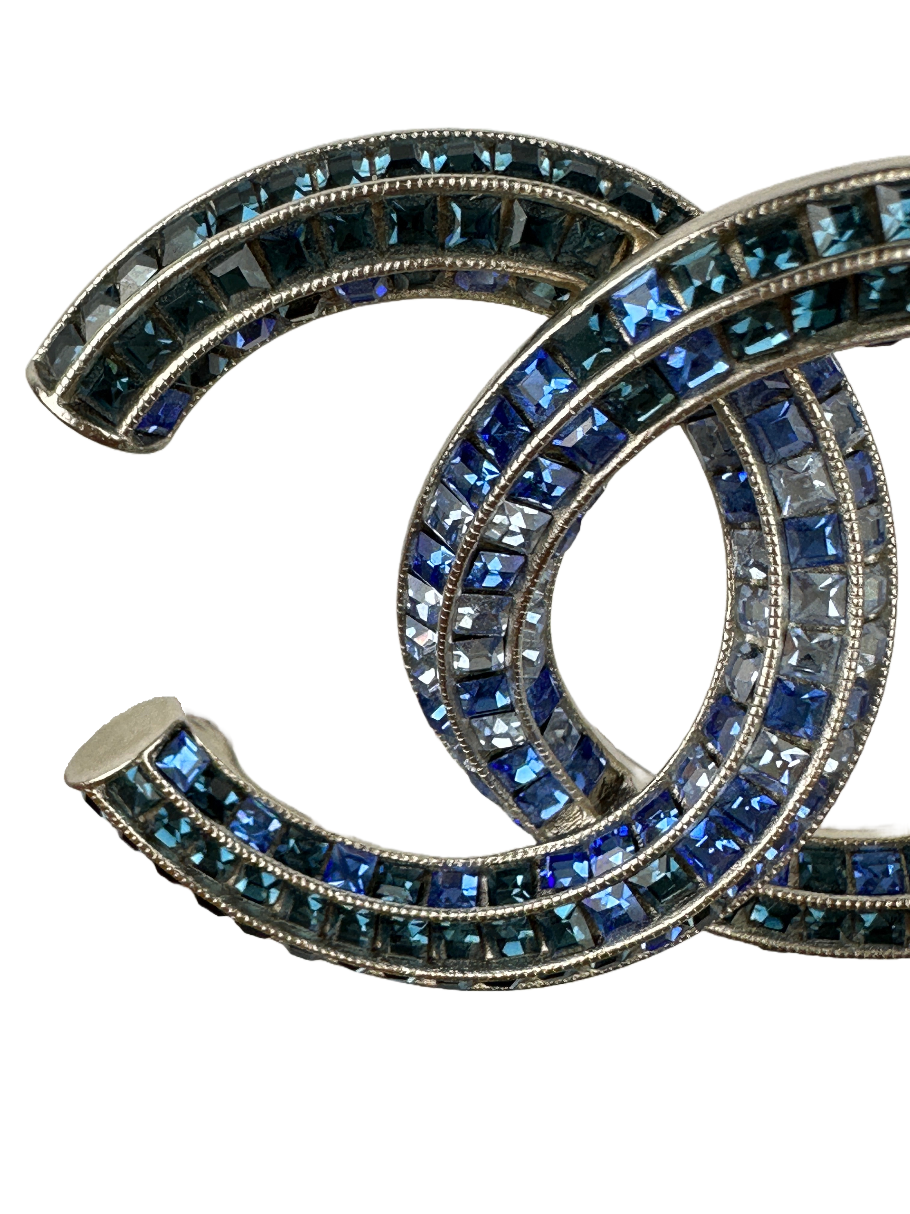 Chanel CC crystals blue tone