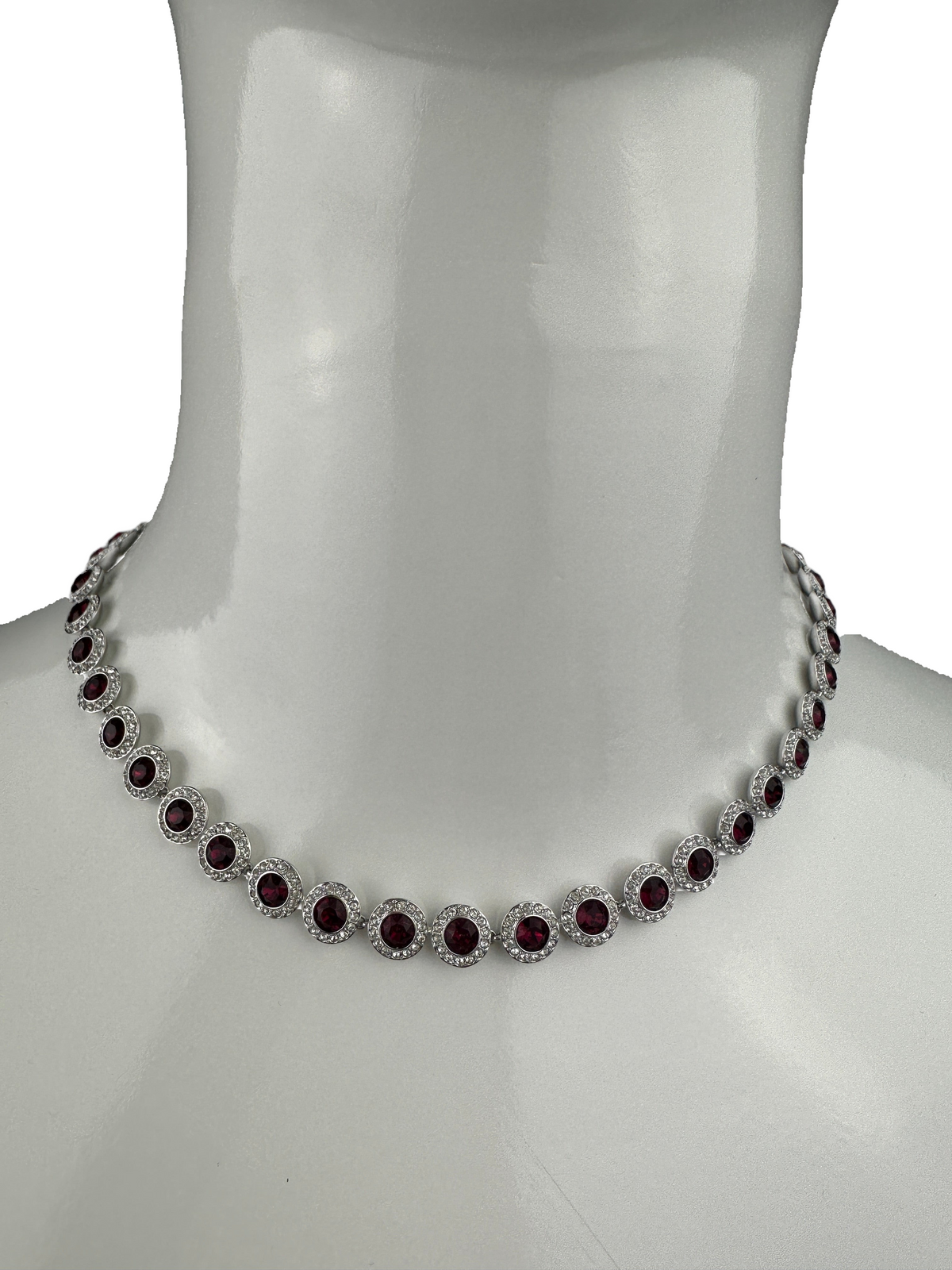 Swarovski angelic all around set, red, rhodium plated