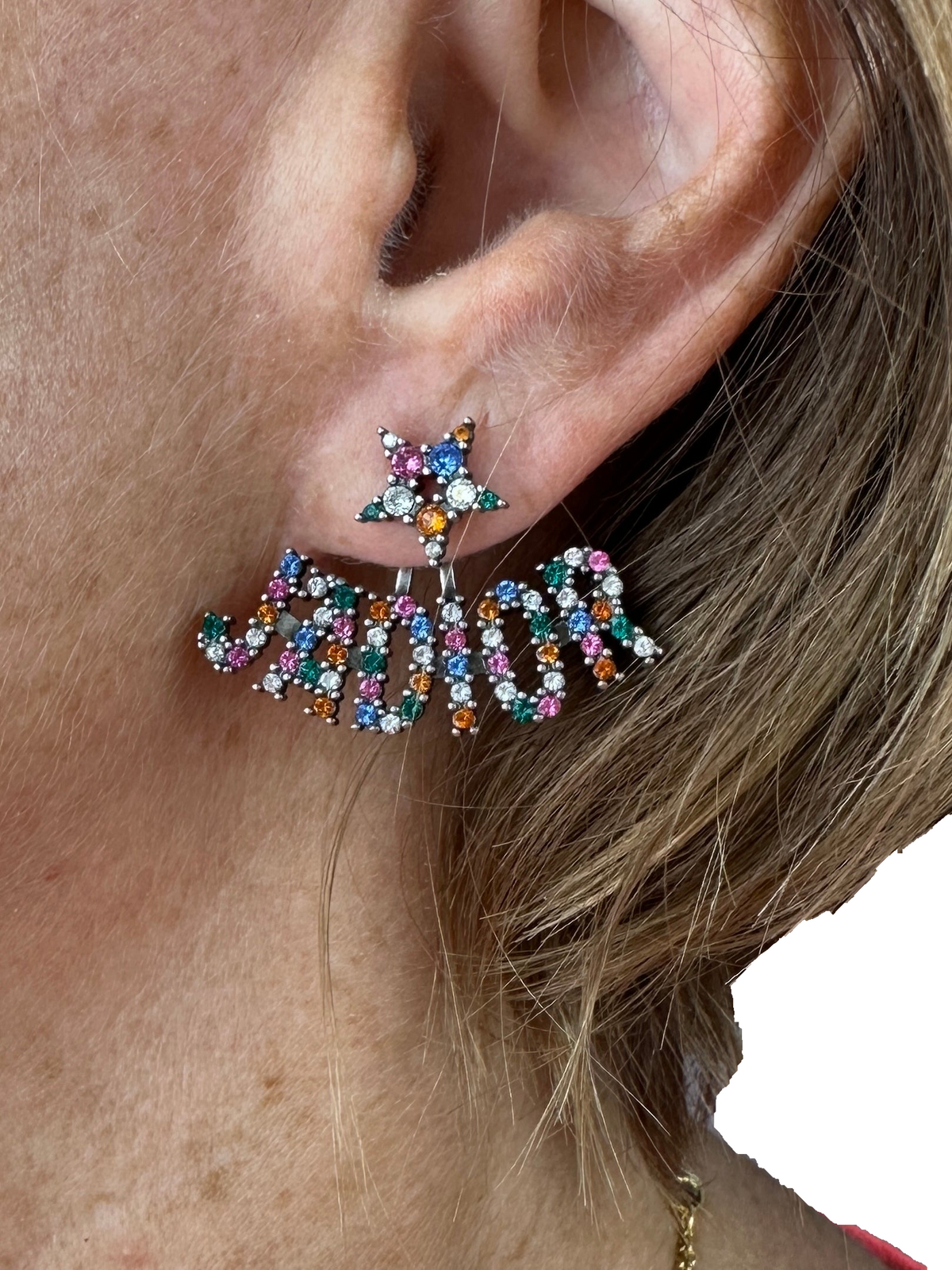 Palladium J'adior earrings in silver and multicolored stones