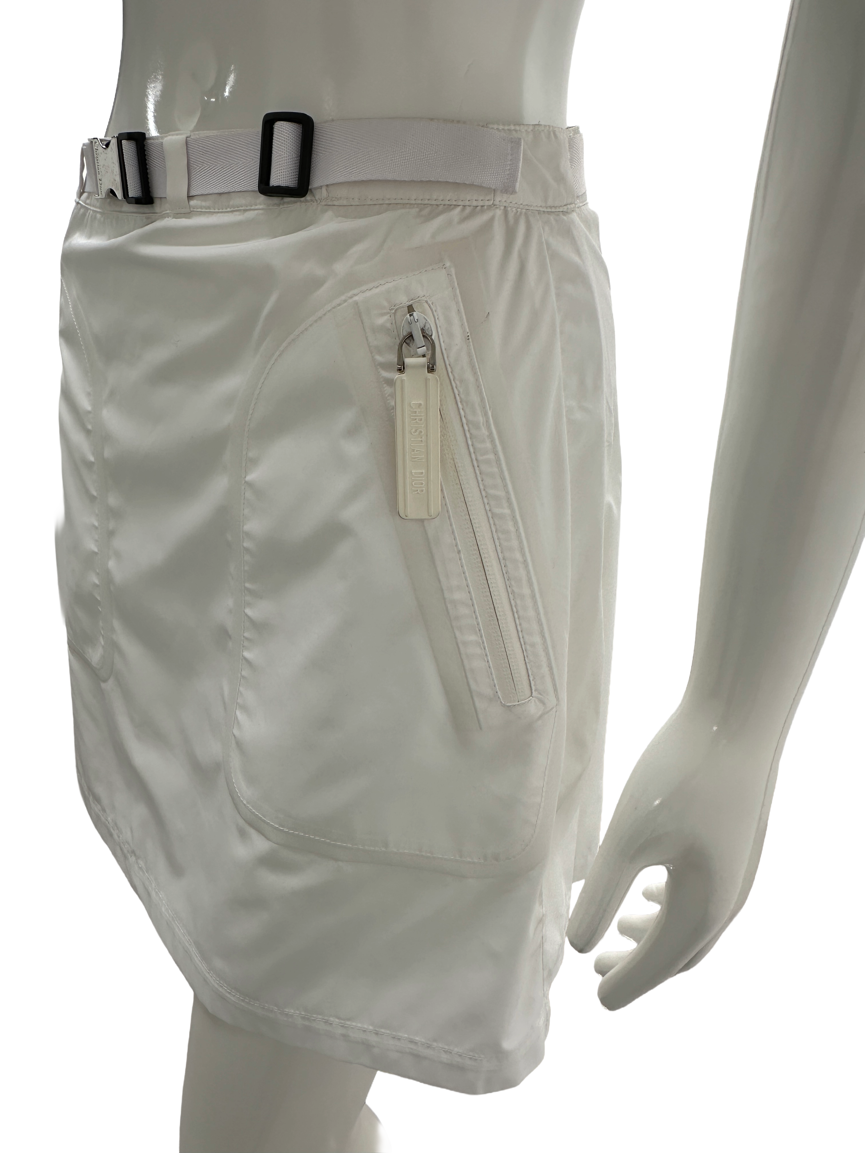 Dior white skirt silver belt - size 34