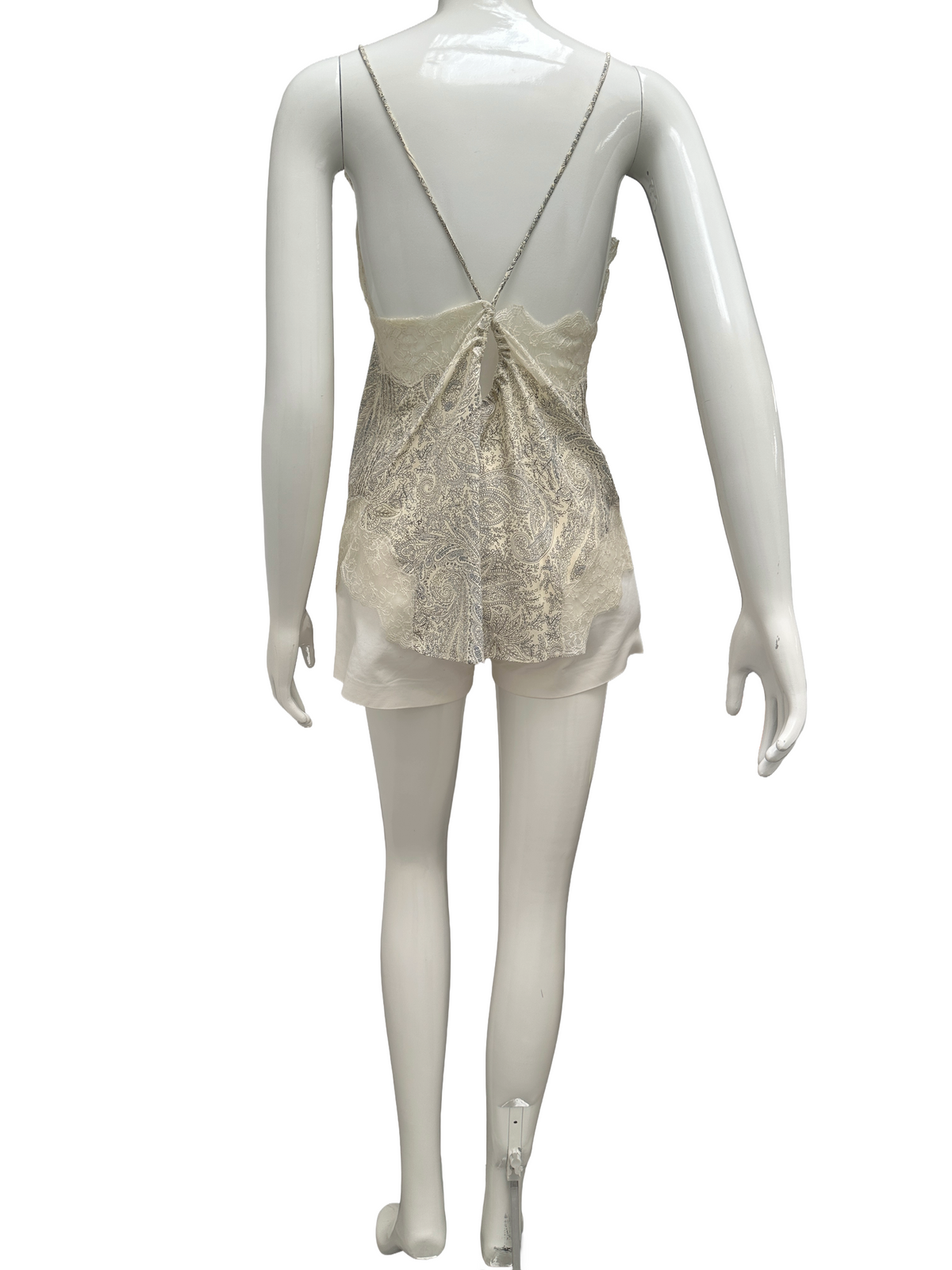 Zadig & Voltaire cream tank top with pattern and lace - size 38