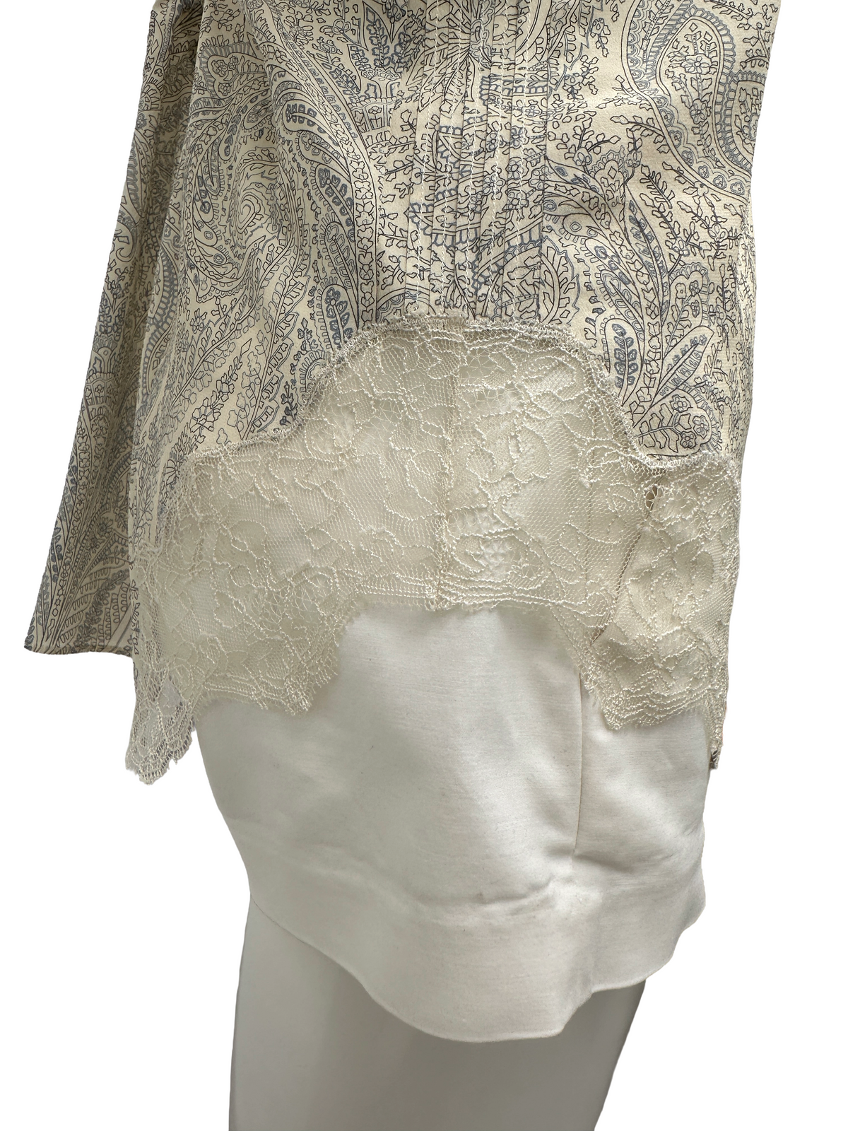Zadig & Voltaire cream tank top with pattern and lace - size 38