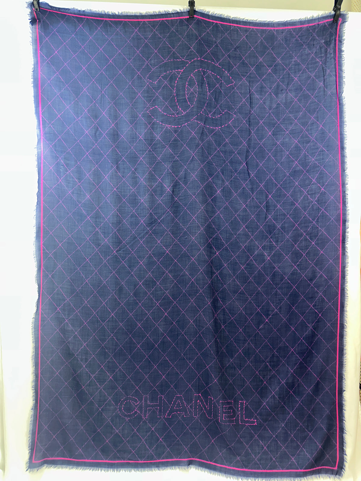 Chanel blue and pink scarf