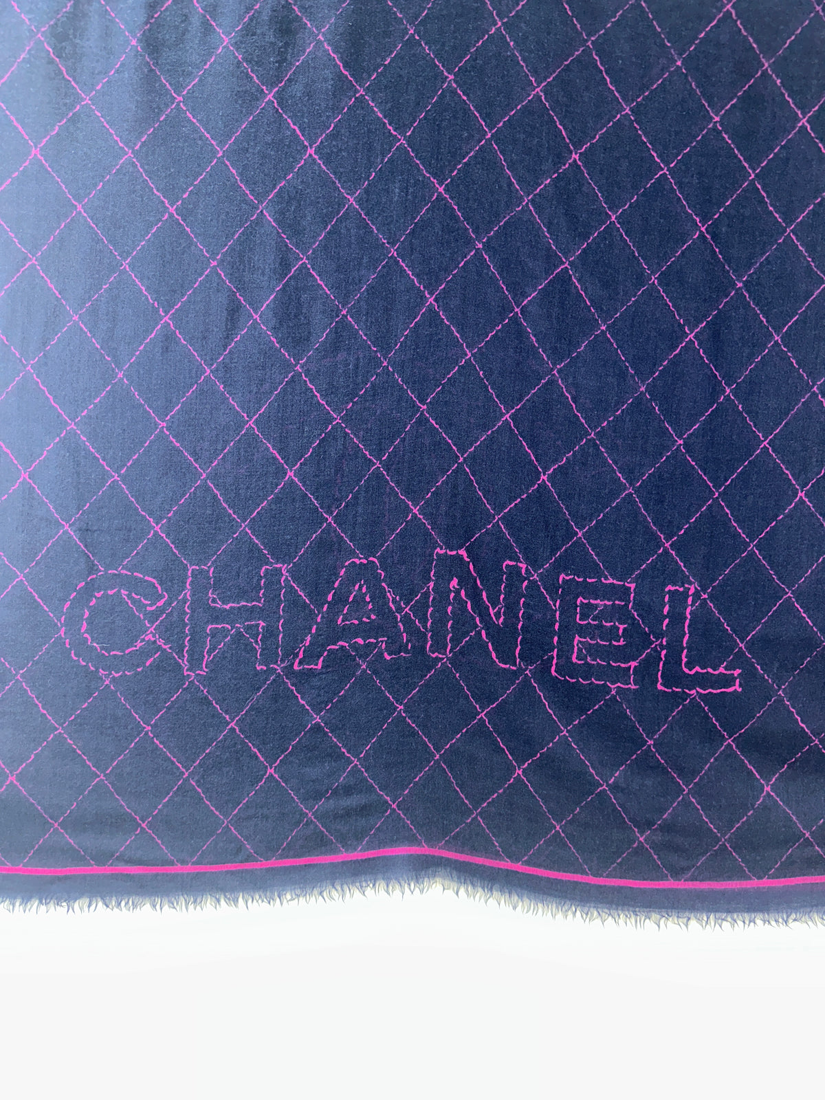 Chanel blue and pink scarf