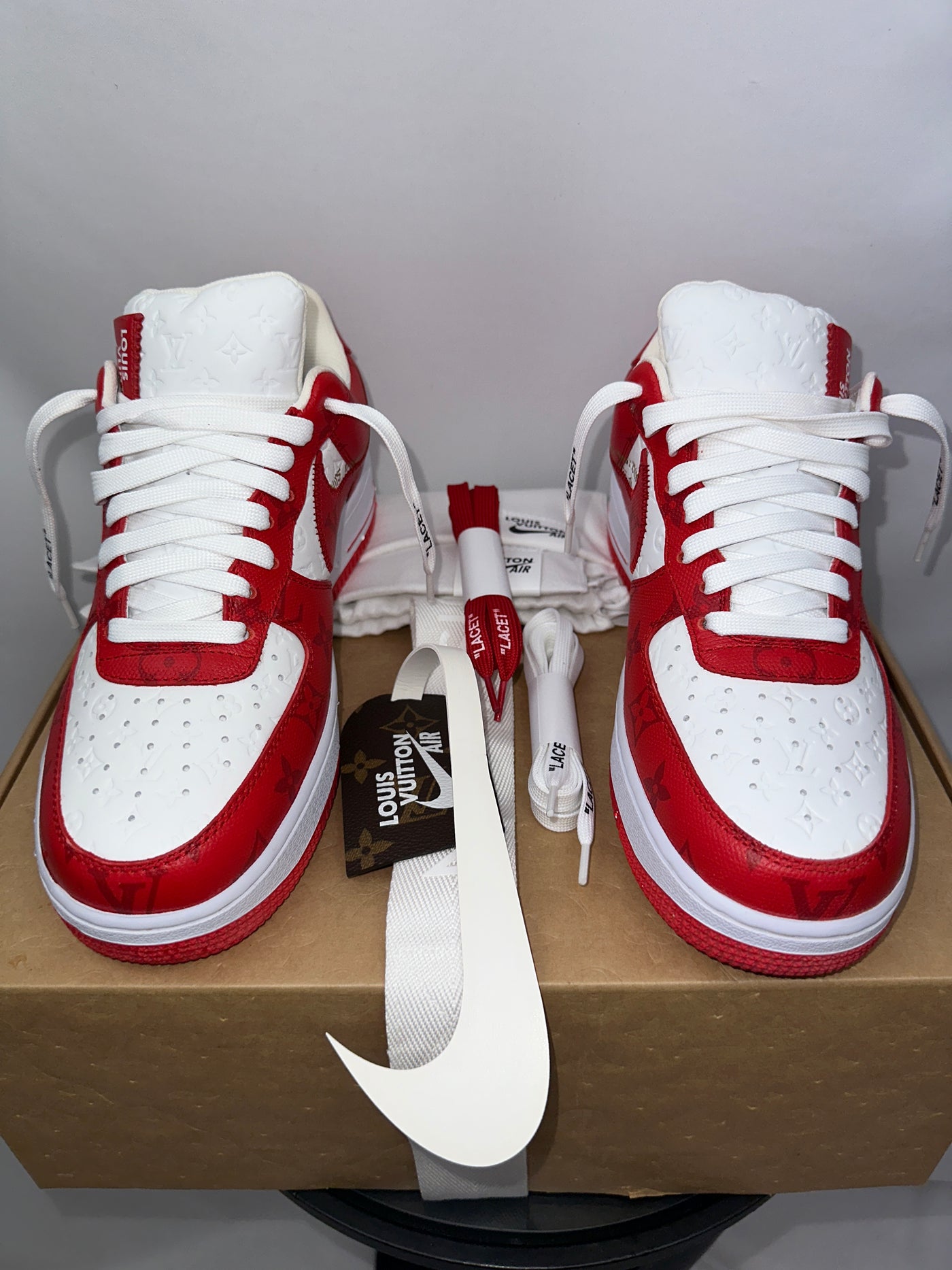 Louis Vuitton X Air Force 1 Low White Comet Red