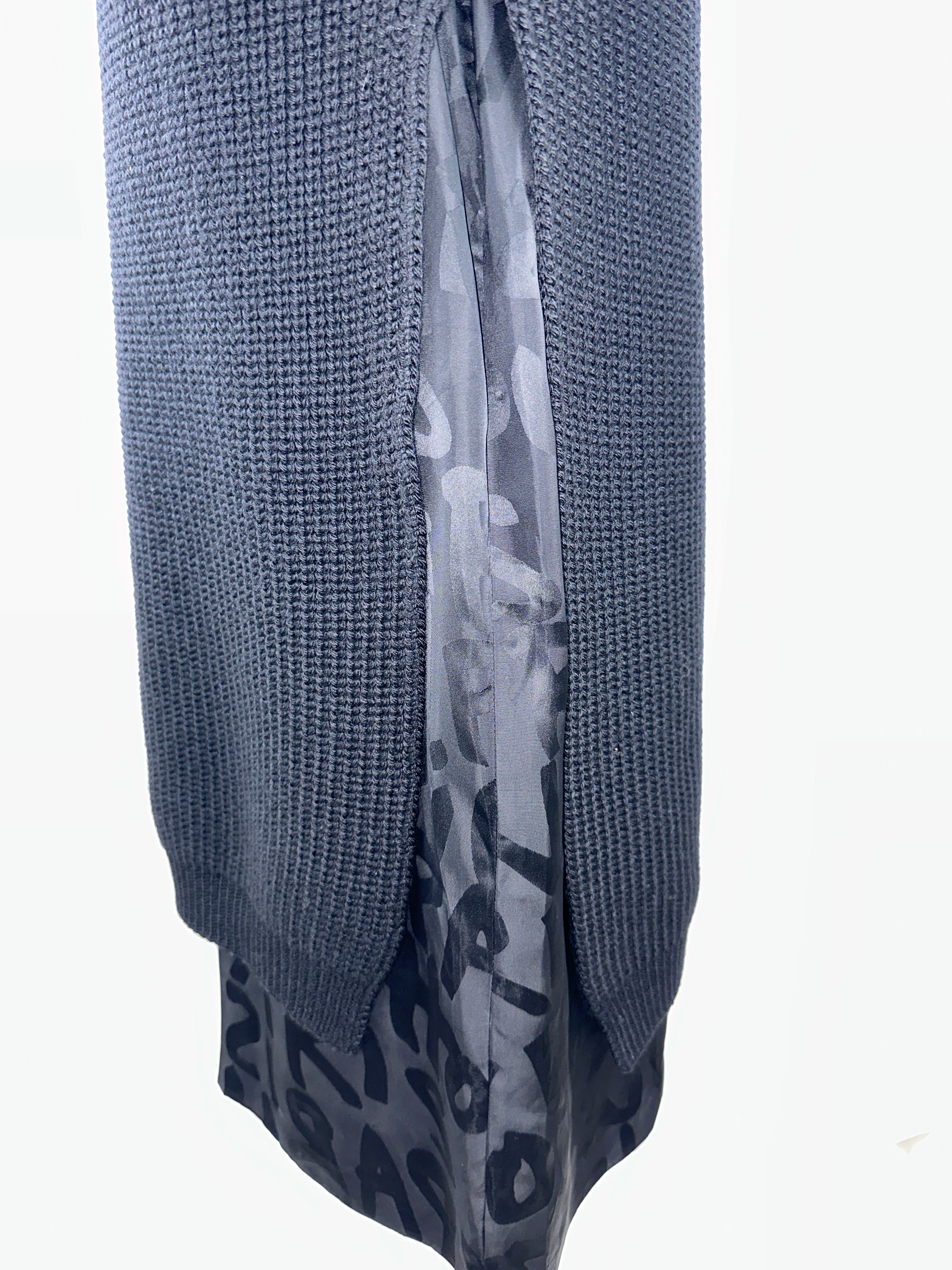Louis Vuitton black wool dress with exposed side lining - size 34