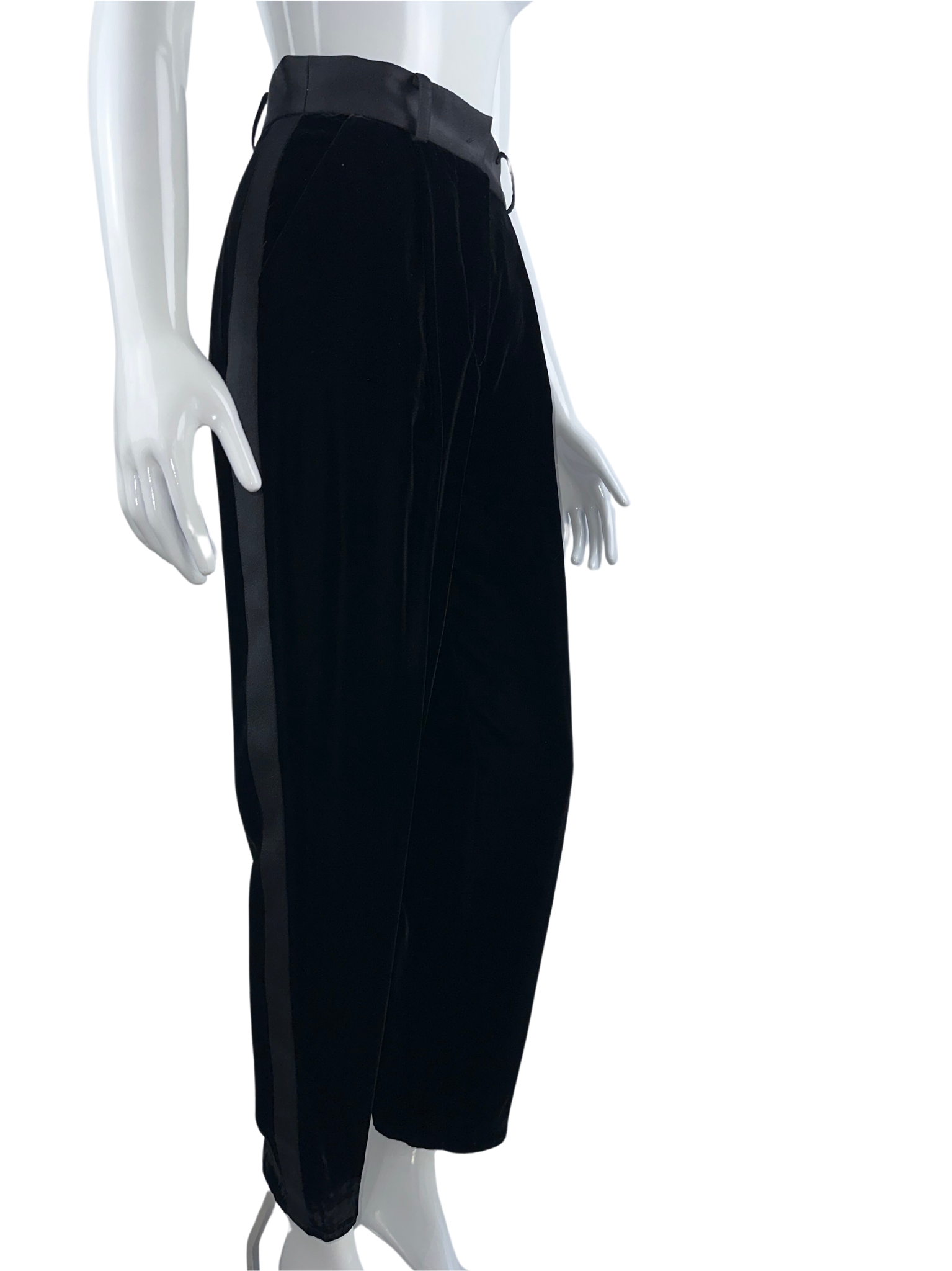 Emporio Armani black silk velvet suit - size 38