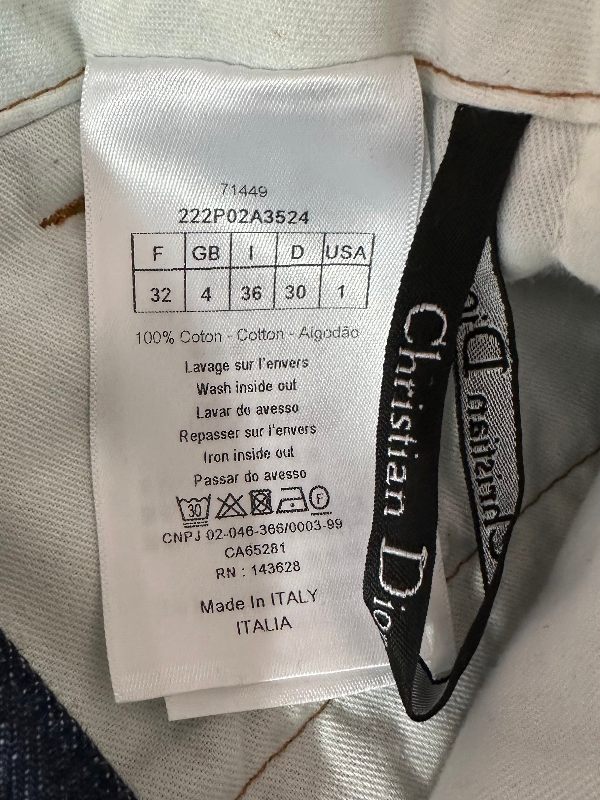 Christian Dior 8 cargo jeans D02 Deep blue cotton denim  - size 32 FR