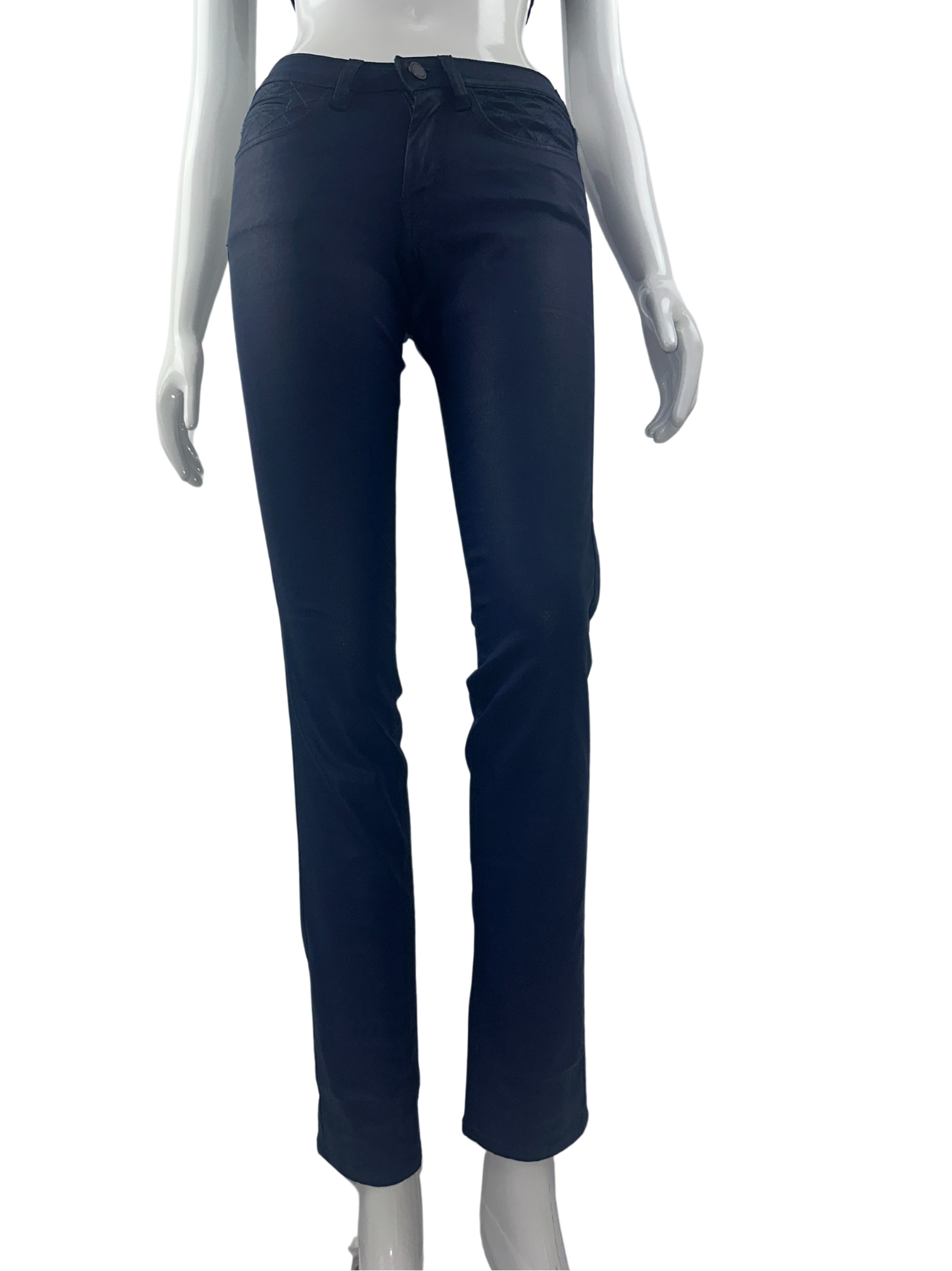 Comptoir des cotonniers blue-violet waxed-effect pants - size 34