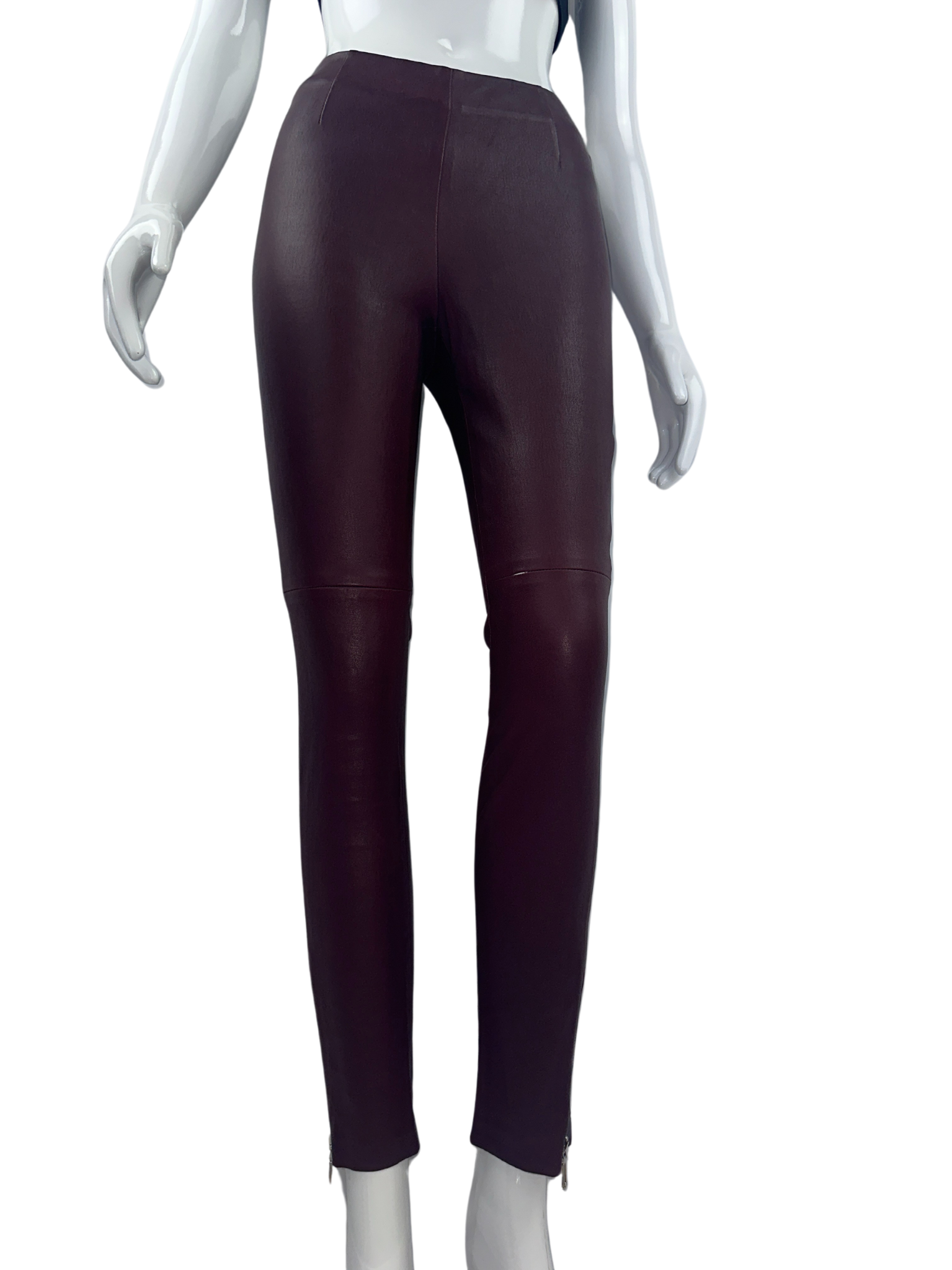 Dior burgundy leather pants - size 36