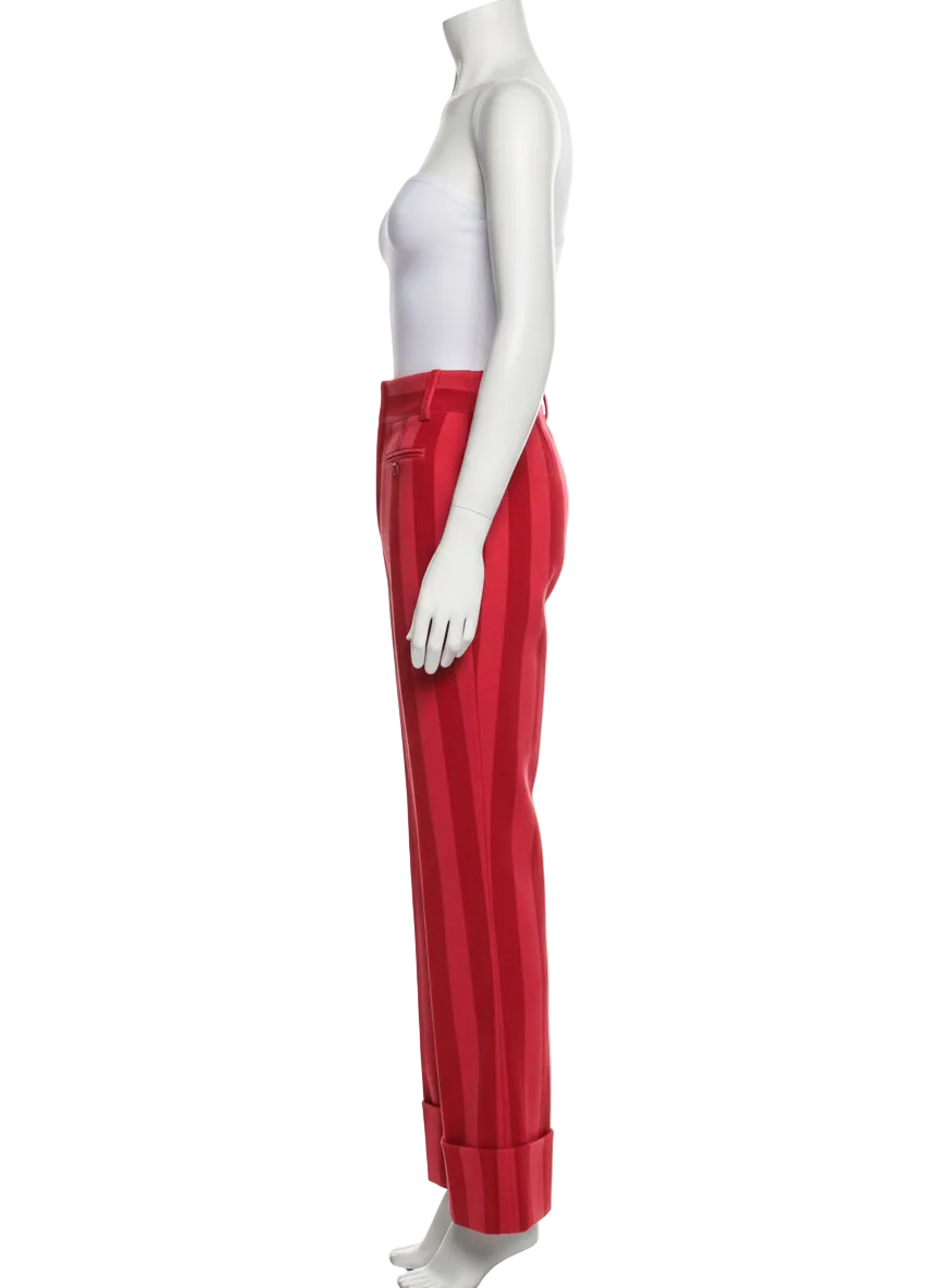 Dolce & Gabbana red corduroy striped trousers - size 34