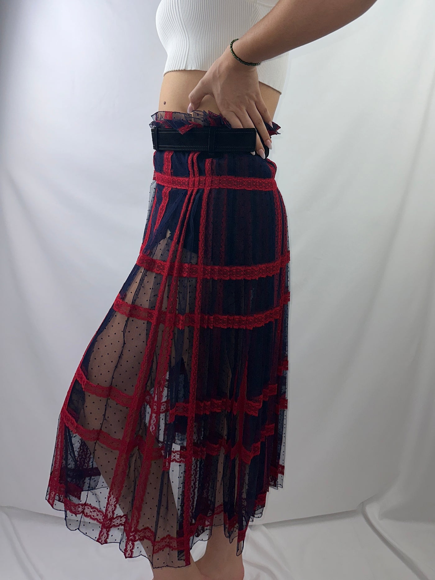 Dior blue and red plaid skirt size 34 Avant Garde DXB