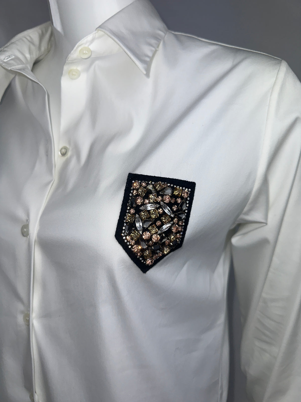 Dior white shirt with stone shields - size 36