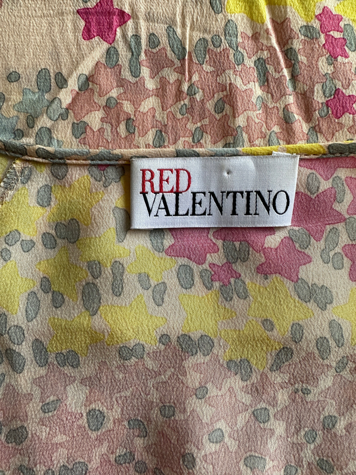 Red Valentino star print top 100% silk - size 44 IT