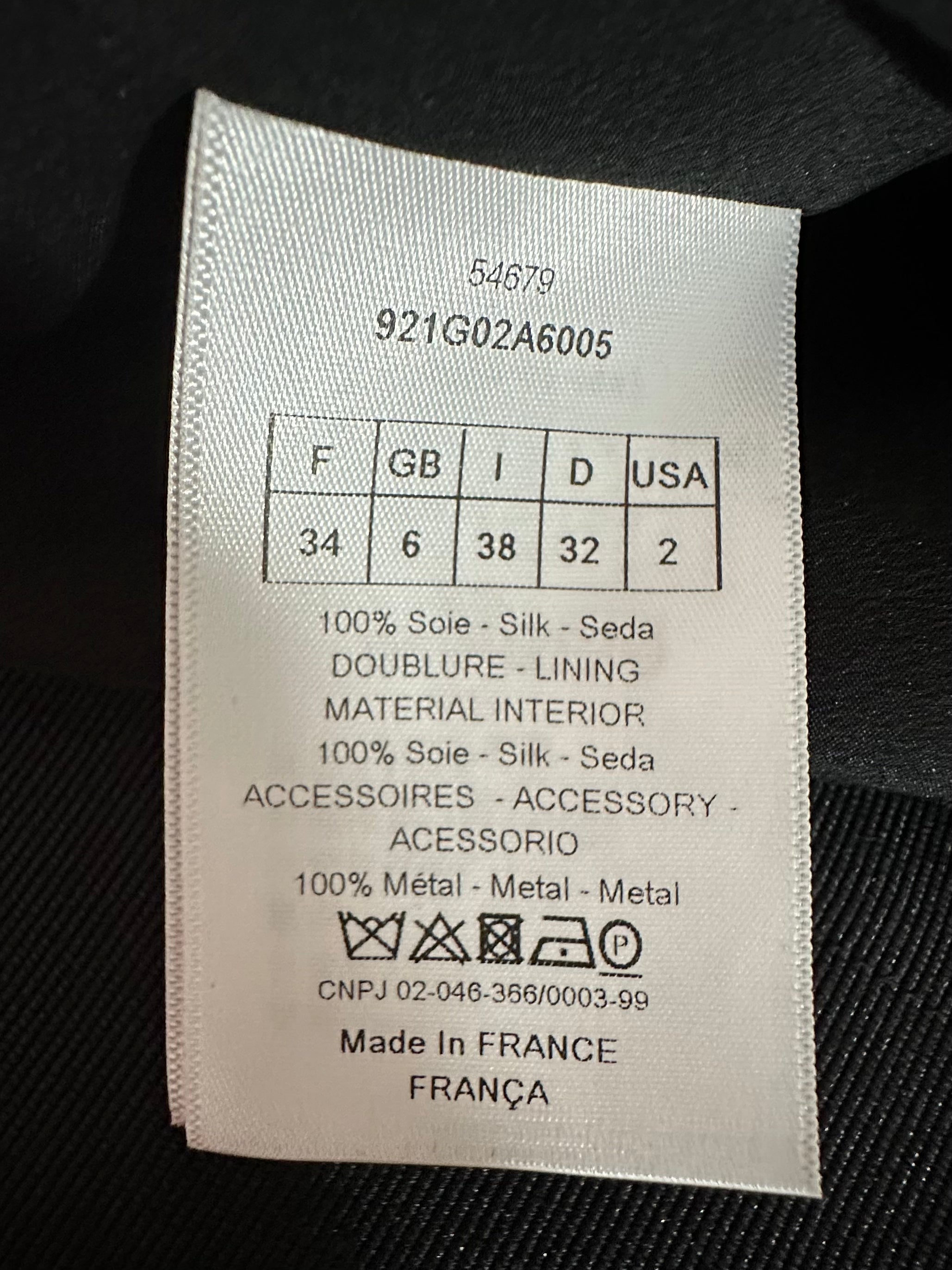 Christian Dior Bar vest jacket without sleeves 100% silk - size 34 FR