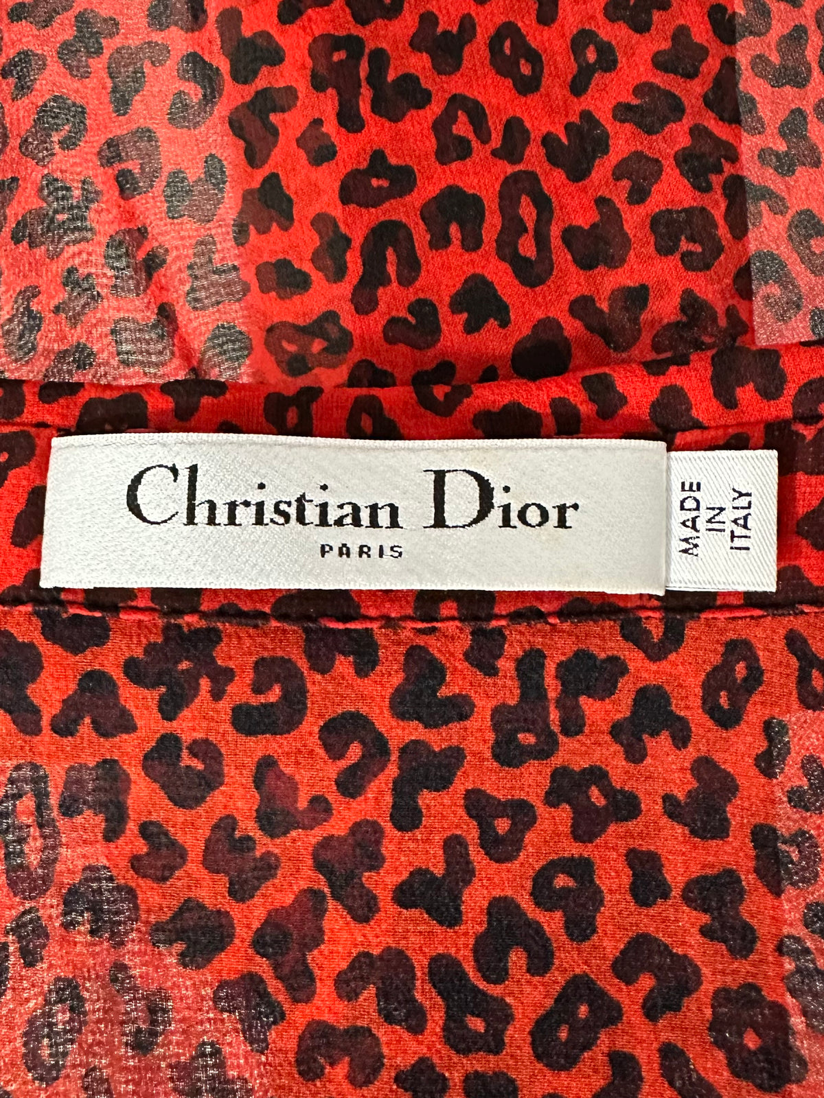 Christian Dior silk shirt Red leopard print - size 36FR